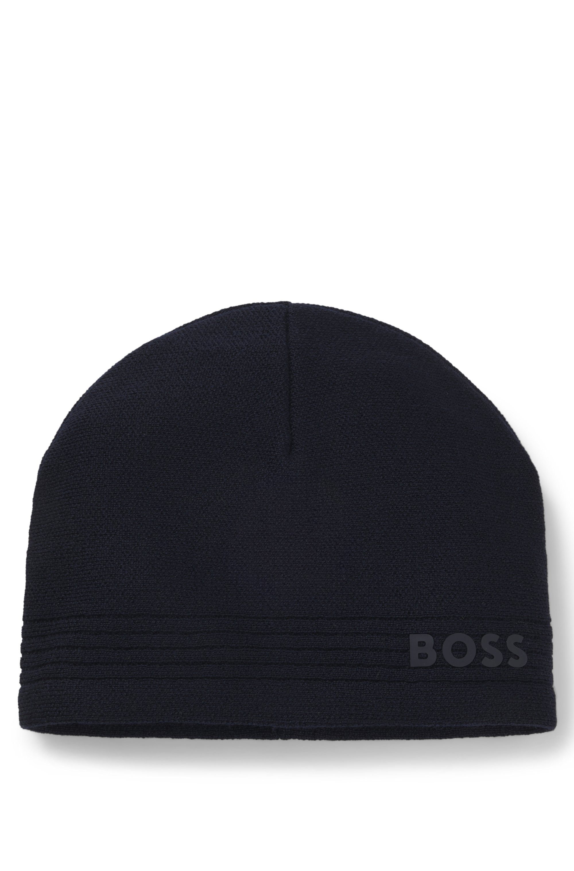 BOSS GREEN Beanie Afleece Beanie X mit gummiertem Logo