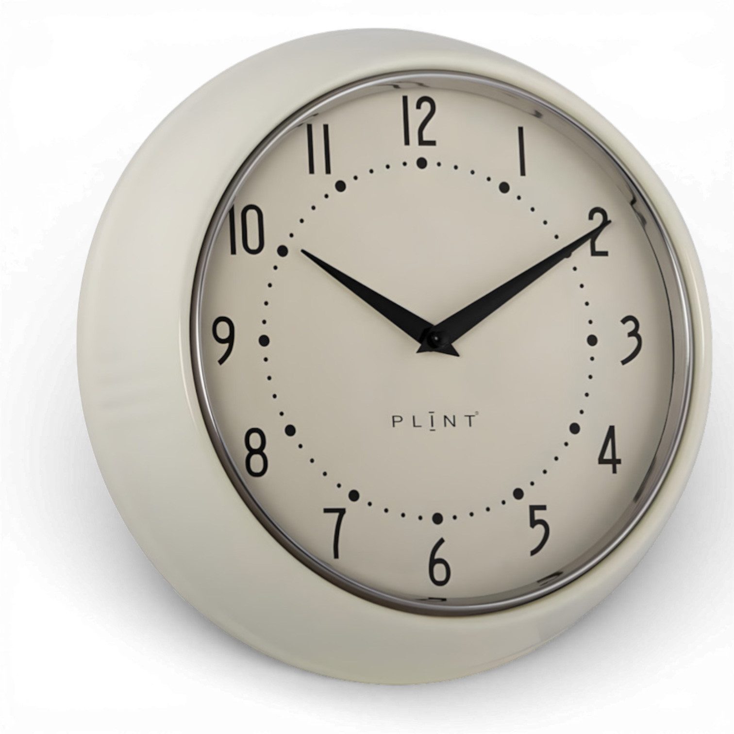 LS-LebenStil Wanduhr Nostalgische Metall Küchenuhr 23cm Cream Vintage Bürouhr Quarzwerk (Lautlos Leise ohne Ticken - Schlafzimmer Flur Büro Küche Wohnzimmer)