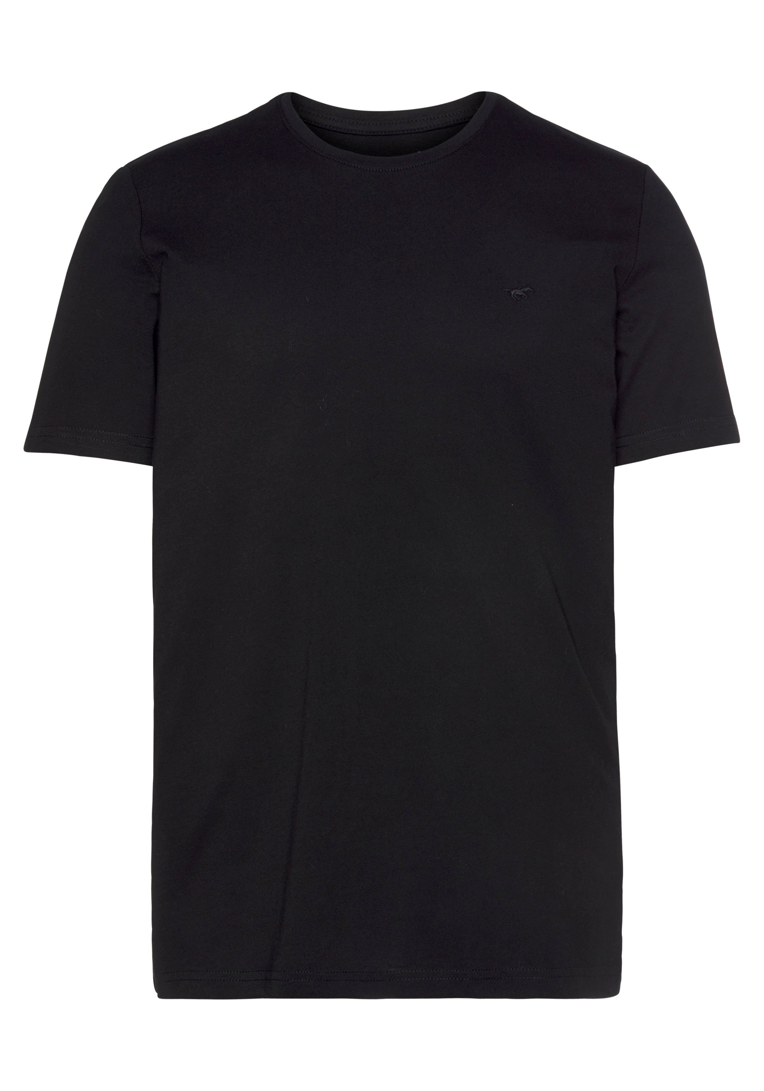 MUSTANG T-Shirt (Packung, 2-tlg) mit schwarz Rundhals
