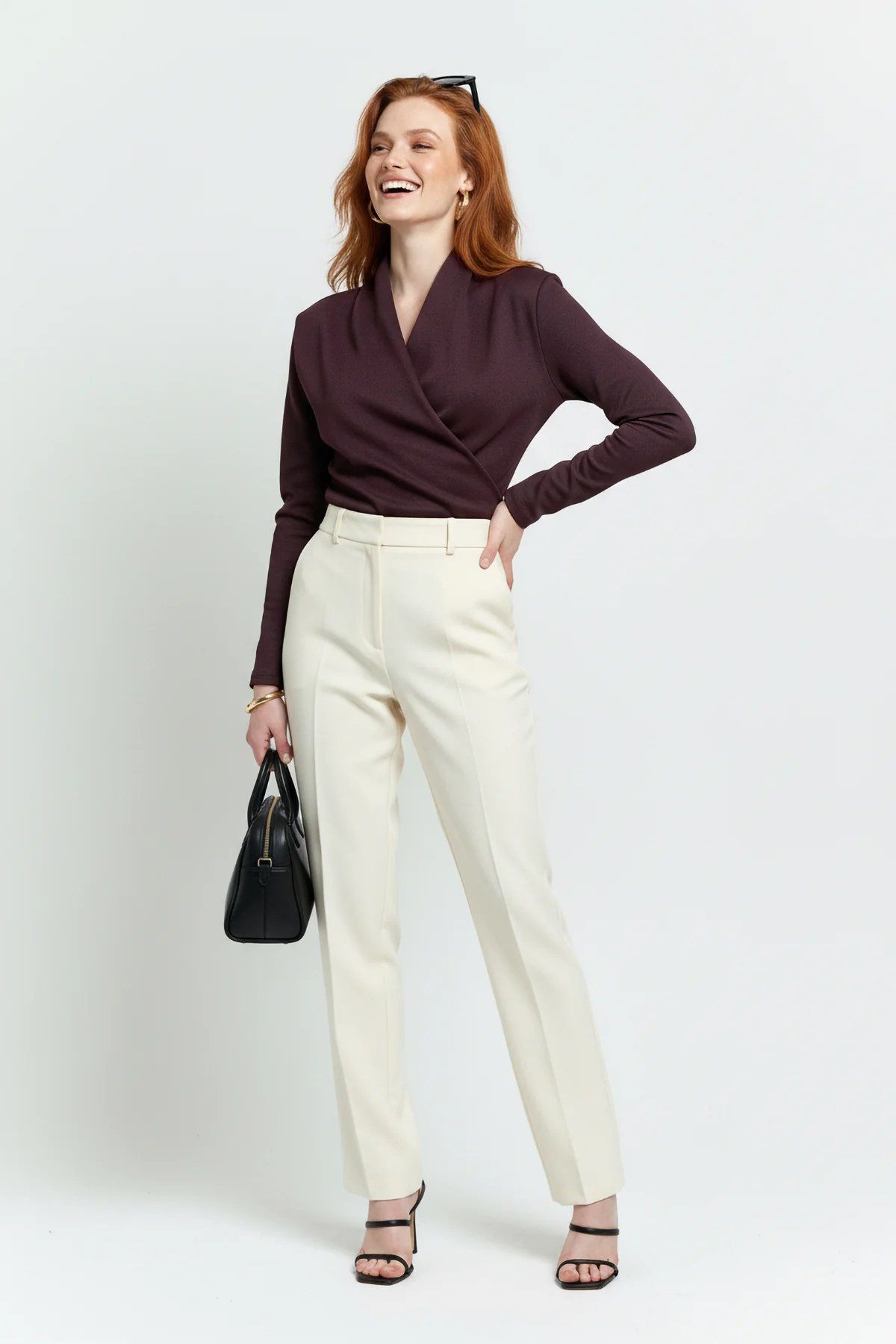 No Matter What Blusenbody Langarm Snap Bodysuit mit Kragen – Bild 4 von 5