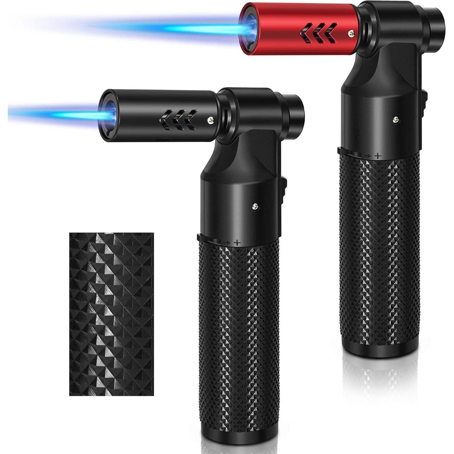 wanbro Flambierbrenner 2er Set Küchenbrenner Jetflamme Butangas nachfüllbar Creme Brulee