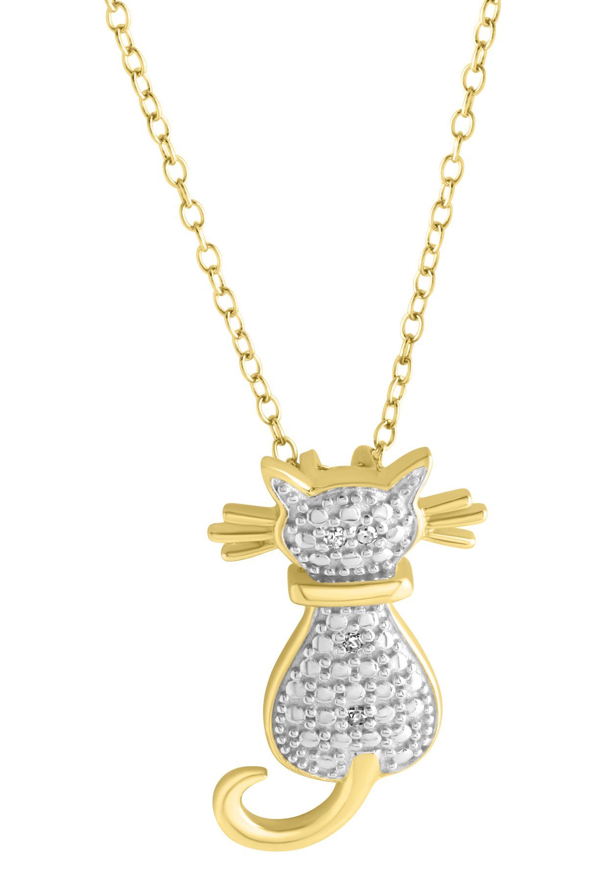 Firetti Kette mit Anhänger Schmuck Geschenk, Katze, mit Diamanten