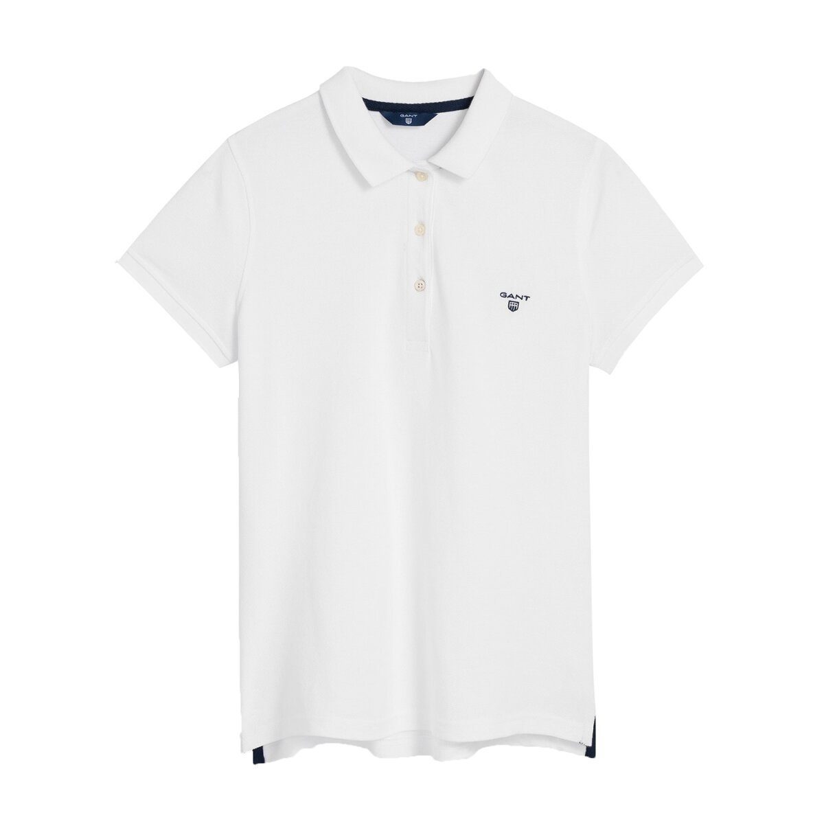 Pique, Gant Halbarm - Weiß Poloshirt Summer T-Shirt Damen MD.