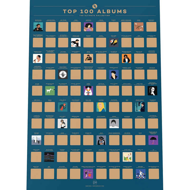 Enno Vatti Poster Scratch Off Poster - Top Musik Alben, Mehrfarbig Modernpapier
