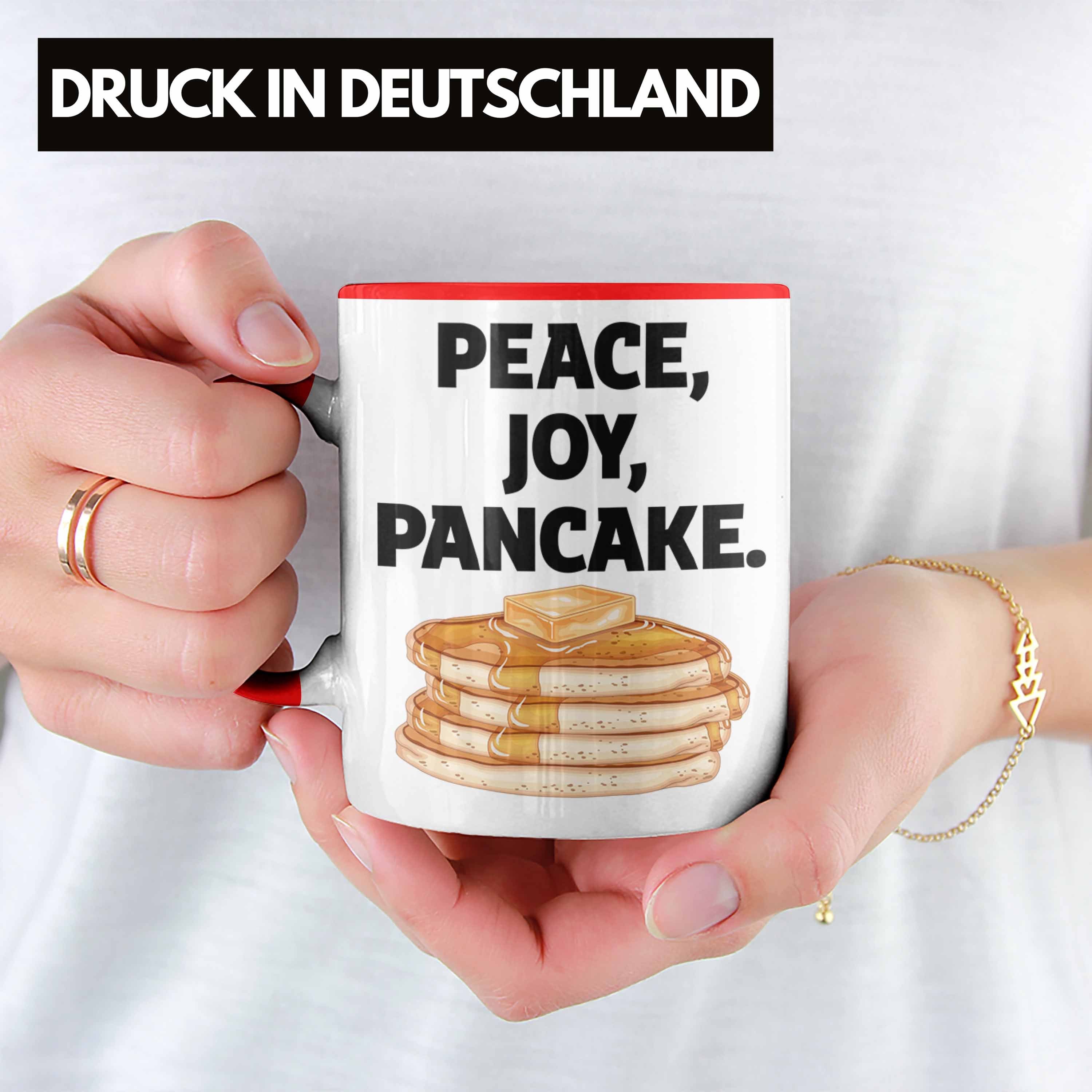 Joy Eierkuchen Tasse Peace Kaffee-Becher Geschenk Tasse Pfannkuchen Trendation Rot Pancake