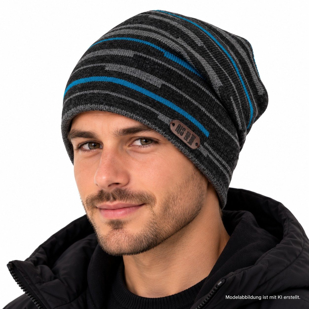 AJS Strickmütze Wintermütze Wendemütze Jungen Beanie Herrenmütze – Bild 2 von 3