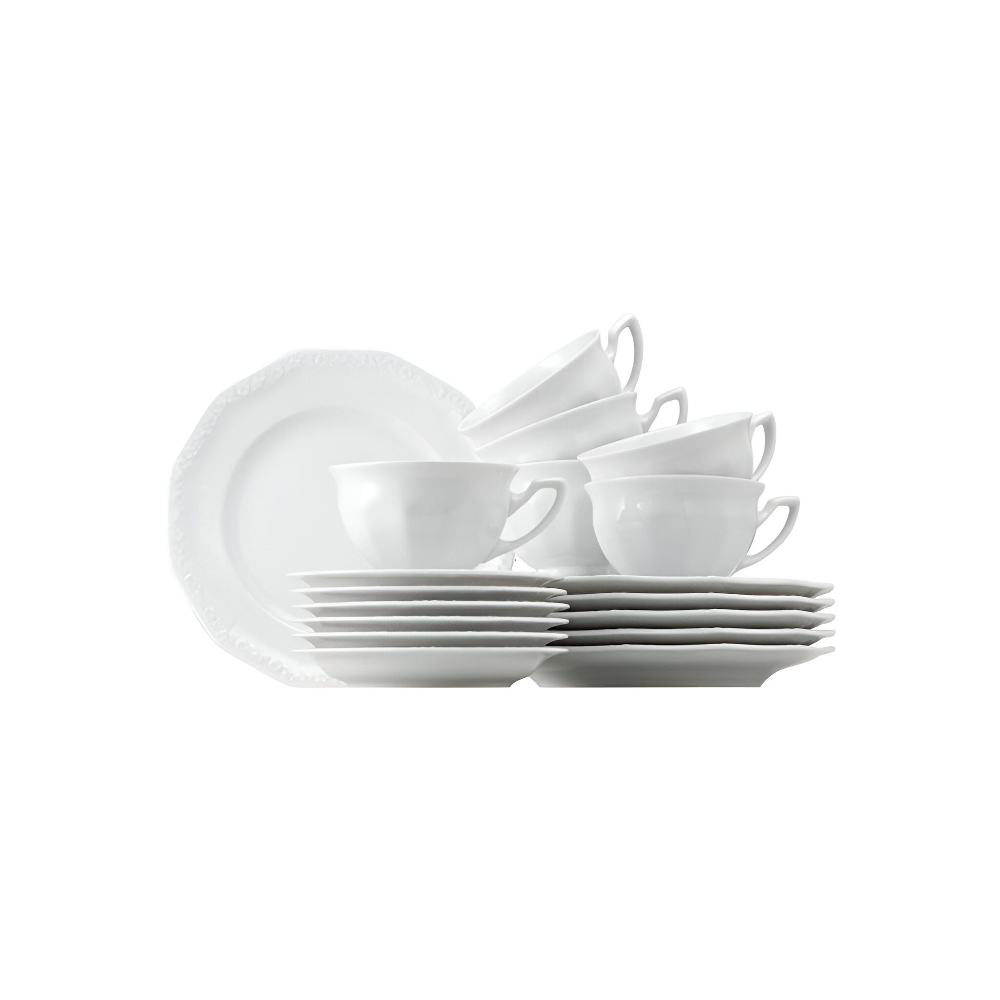 Rosenthal Кофейный сервиз Kaffeeset 18-tlg. - Rosenthal Maria Weiss (18-tlg), Porzellan, Lebensmittelkontaktsicher + Mikrowellengeeignet + Spülmaschinenfest