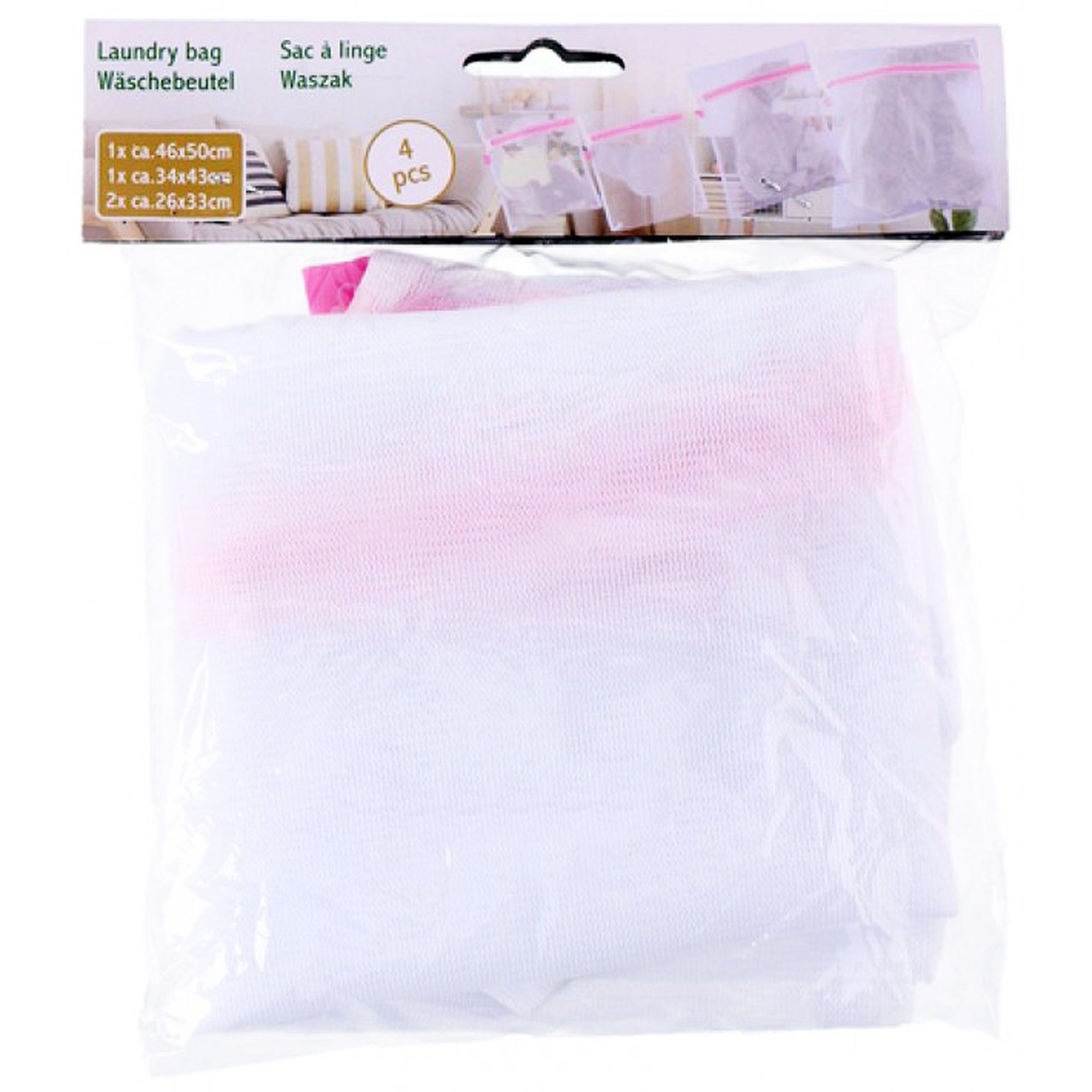 EDCO Wäschenetz 4 WÄSCHENETZE 46x50/34x43/26x33cm Reissverschluß Wäschenetz günstig online kaufen