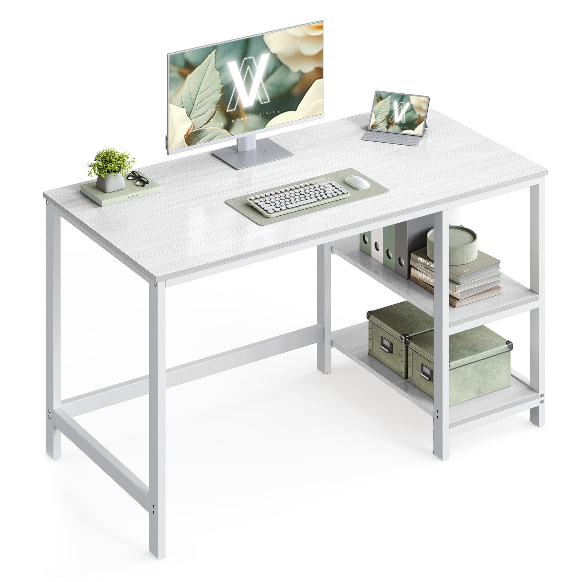 VASAGLE Schreibtisch Computertisch, Tisch, Bürotisch, 100/120/140cm, mit 2 günstig online kaufen