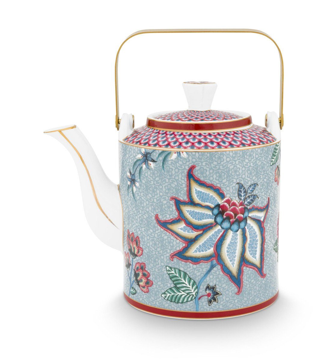 PiP Studio Teekanne Flower Festival Oriental Geschenkset Teekanne blau 1l, Giftset Teapot Oriental Flower Festival Blue 1 ltr