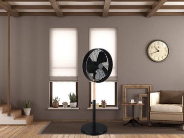 TRIO Leuchten Standventilator, Großer Design Raumlüfter mit Holz leise Windmaschine Zimmerventilator