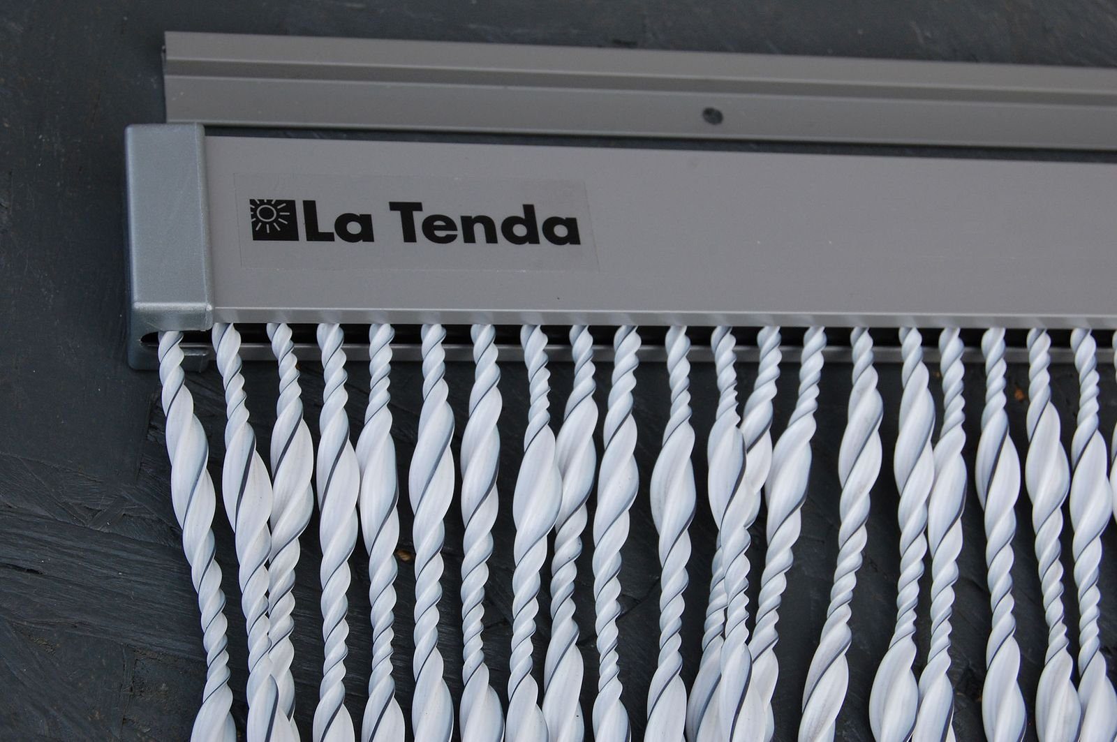 210 cm, Tenda La 2 Tenda - x Insektenschutz-Vorhang Breite individuell kürzbar La PVC Streifenvorhang BARI und weiß, 90 Länge