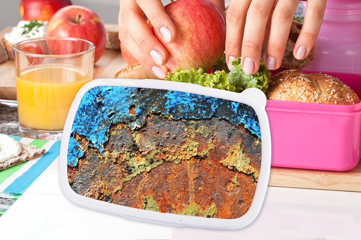 Lunchbox Eisen (2-tlg), rosa Brotdose Rost für - Kinder, Kunststoff, Metall Snackbox, Kunststoff - Brotbox Mädchen, MuchoWow Industrie, Erwachsene, -