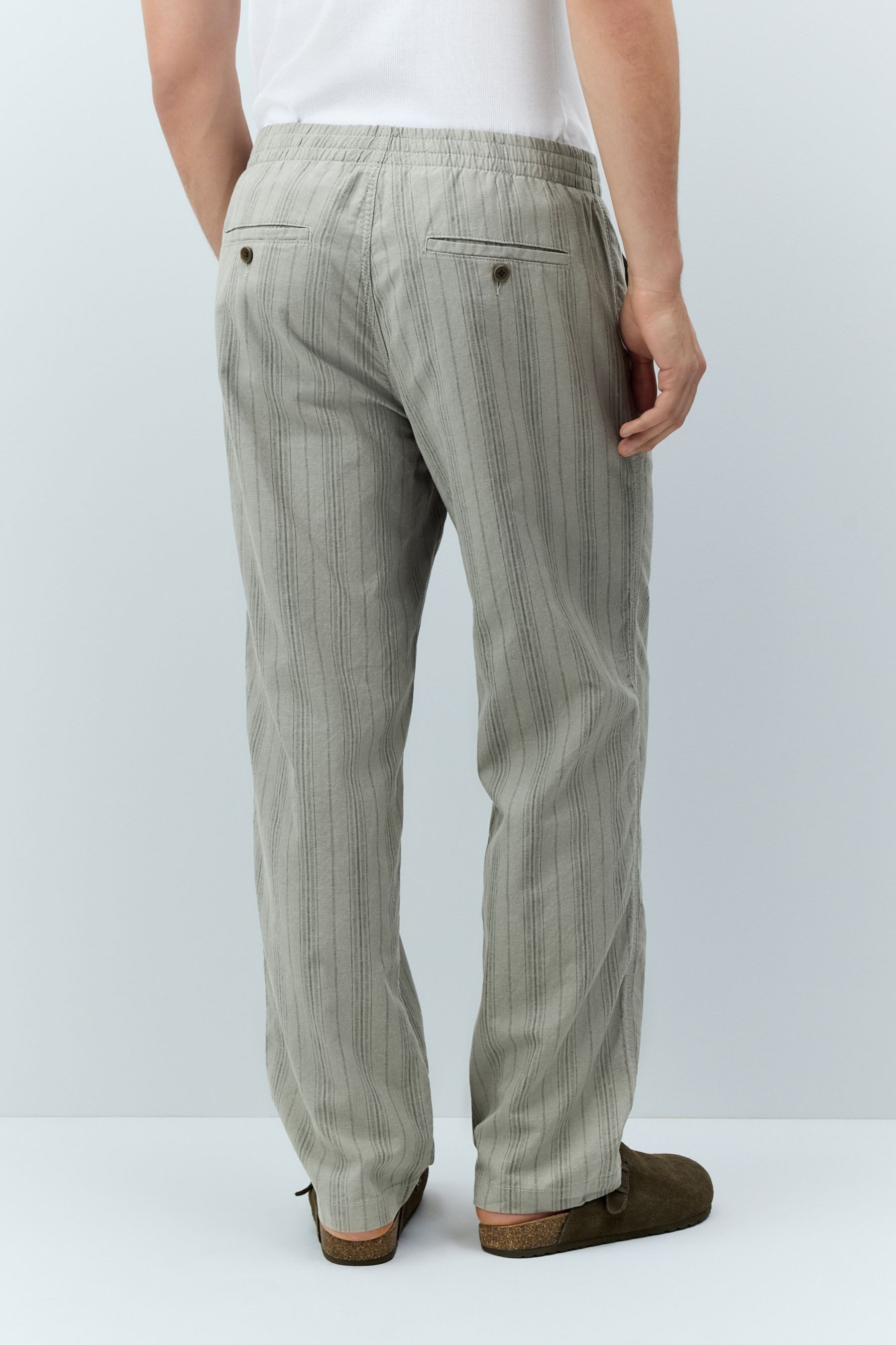 Next Leinenhose Gestreifte Hose aus Baumwolle und Leinen (1-tlg) günstig online kaufen