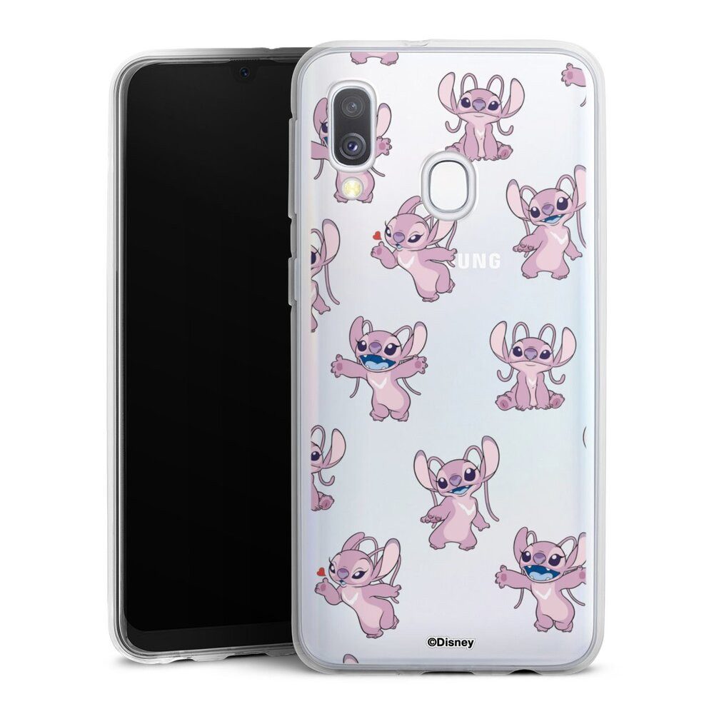 DeinDesign Handyhülle Lilo & Stitch Engel Disney Angel Faces Pattern Transparent, Samsung Galaxy A40 Silikon Hülle Bumper Case Handy Schutzhülle