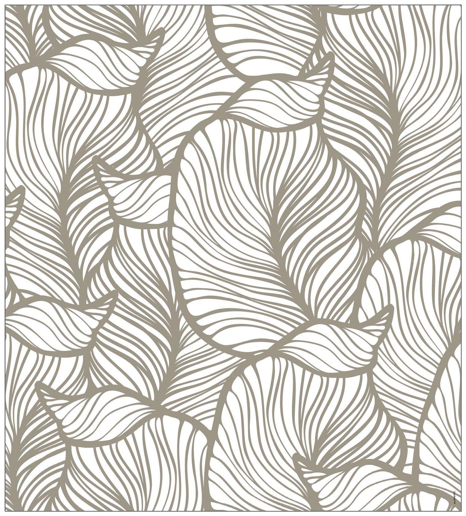 statisch Leaves glatt, x halbtransparent, beige, Look Fensterfolie 100 cm, MySpotti, 90 haftend