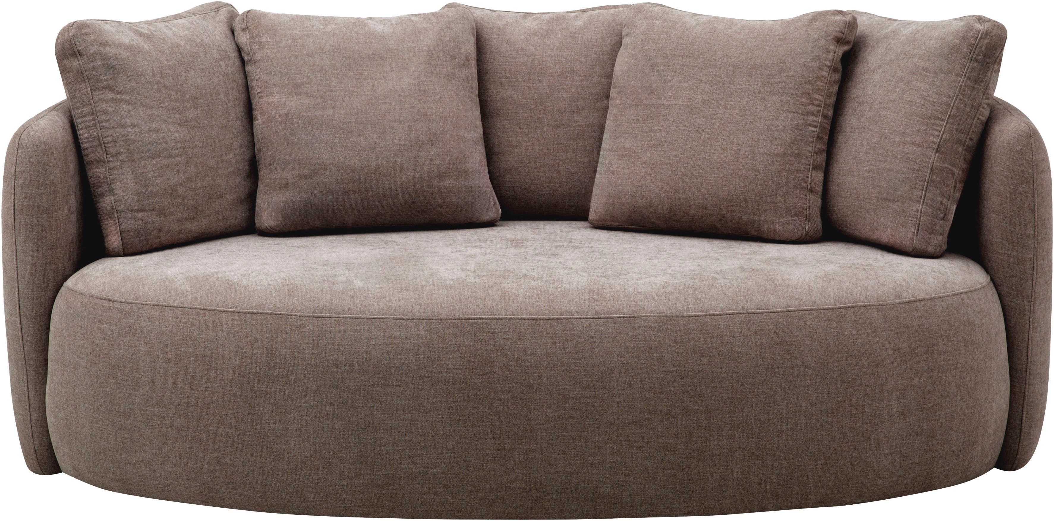 OTTO home 2,5-Sitzer Kaarl, rundes Loungesofa, Sofa mit Kissen, perfekt gepolstert, Webstoff, in fünf Farben, zeitloses Design, inkl. 5 Rückenkissen