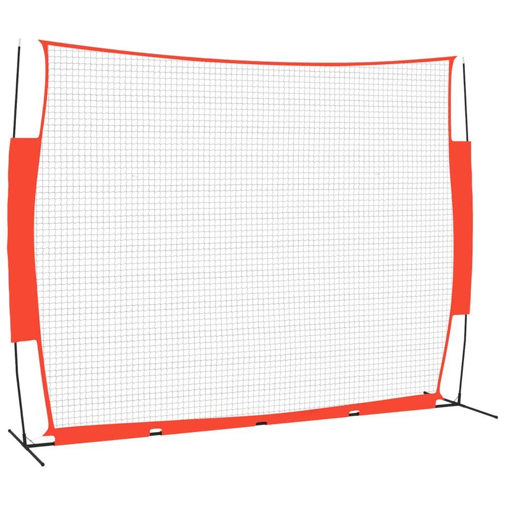 Polyester Stahl vidaXL Fußballtor Schwarz Tragbar 369x107x271cm Rot Baseball-Netz