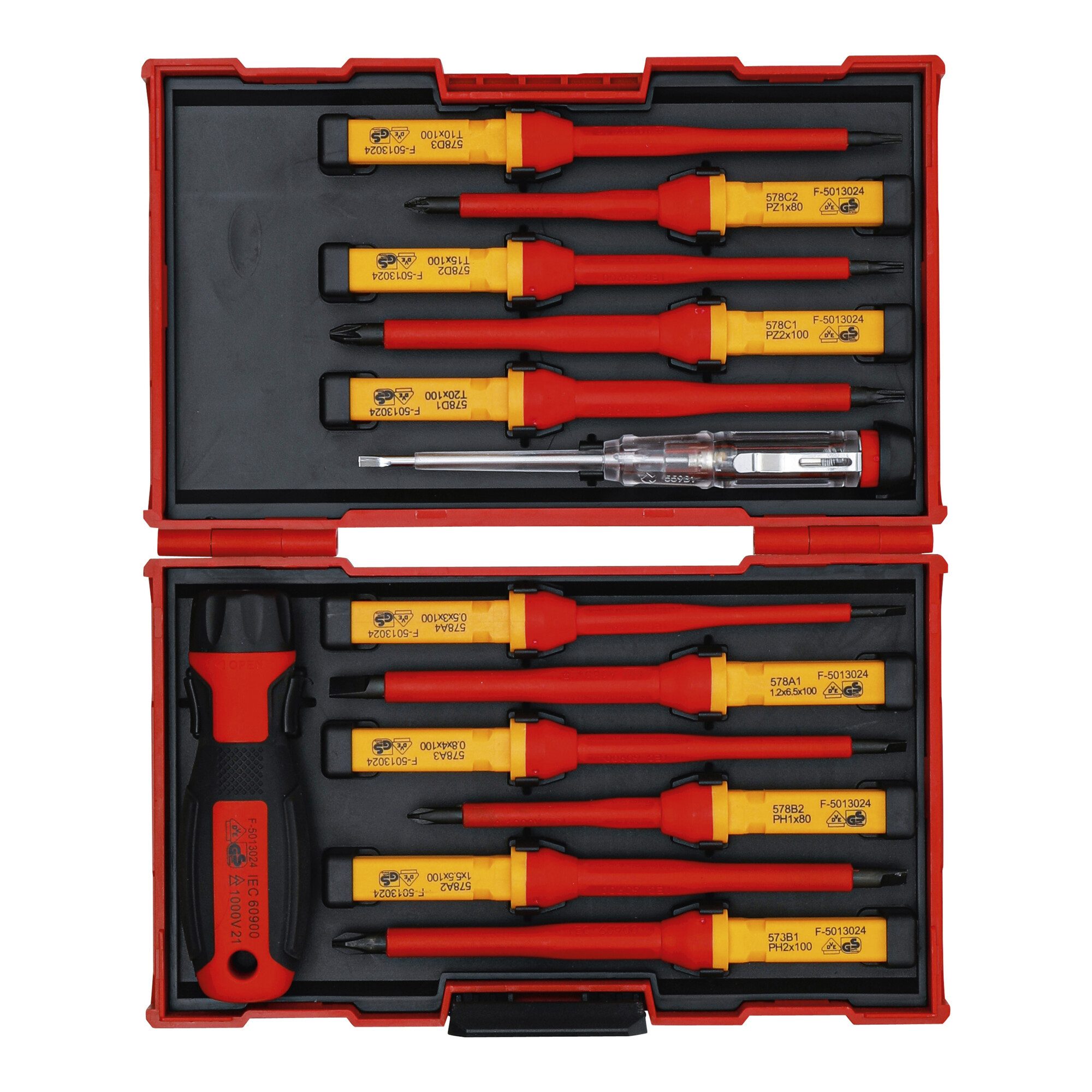 BGS technic Schraubendreher BGS VDE-Schraubendreher-Satz 35814, mit Wechselklingen, 13-tlg.