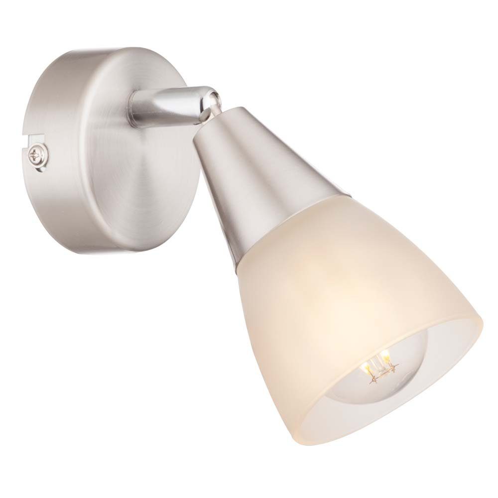 etc-shop Wandleuchte, Leuchtmittel Glas Beleuchtung Matt Leuchte Lampe inklusive, Beweglich nicht Nickel Schlaf Wand Spot