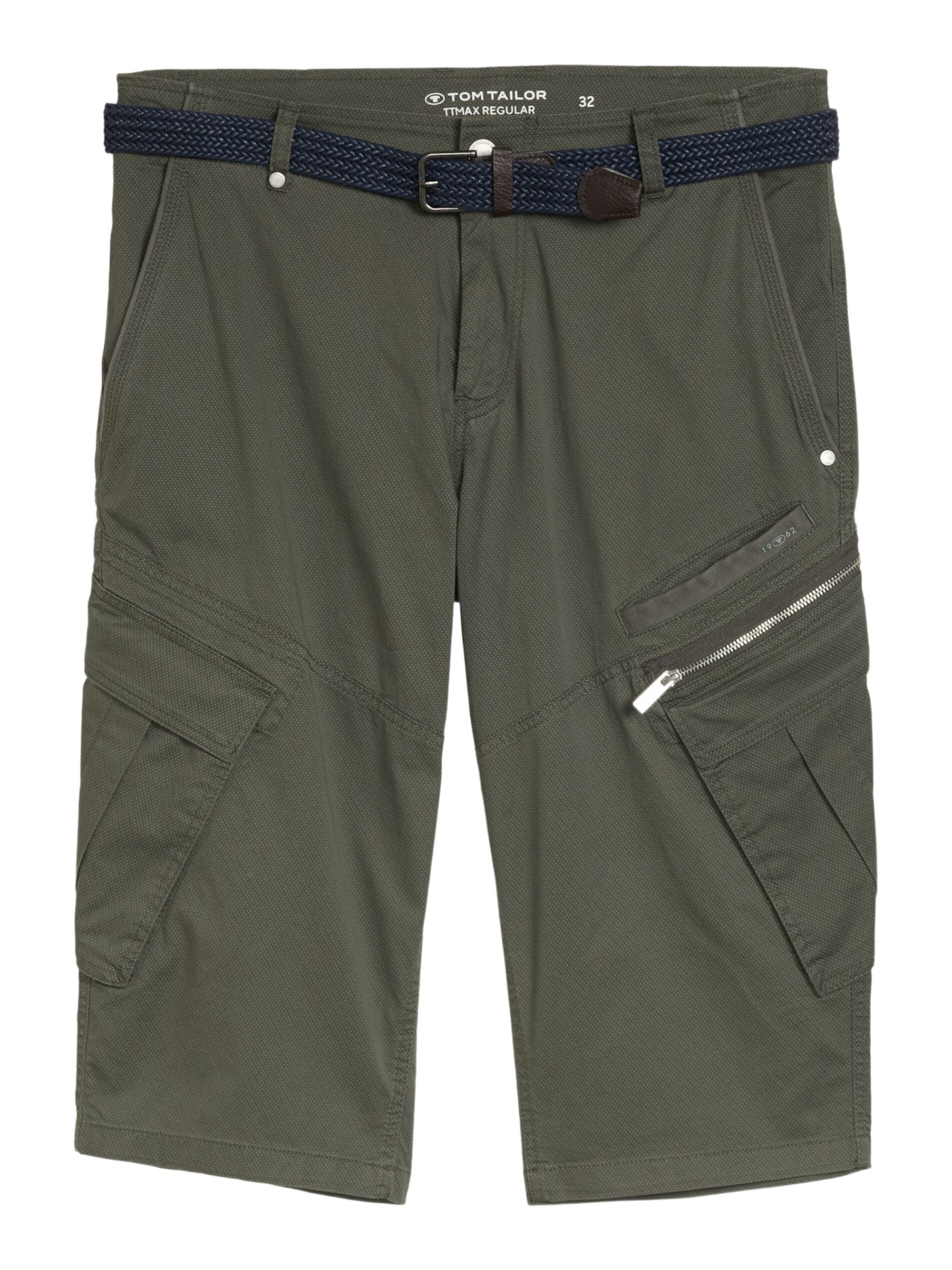 TOM TAILOR Bermudas O grün,Freizeit,Baumwolle,Unifarben,Regular Fit