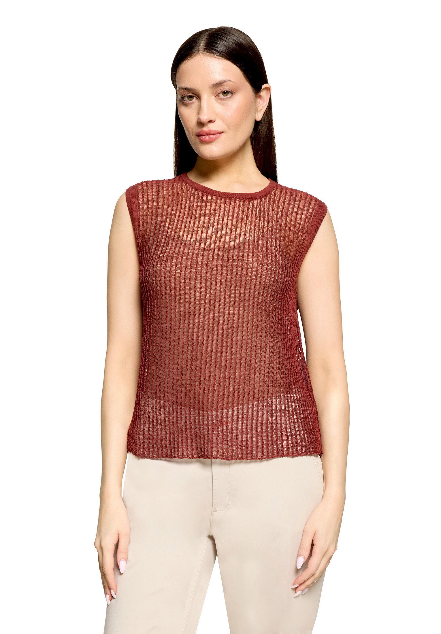 Cartoon Stricktop Damen mit Rundhalsausschnitt