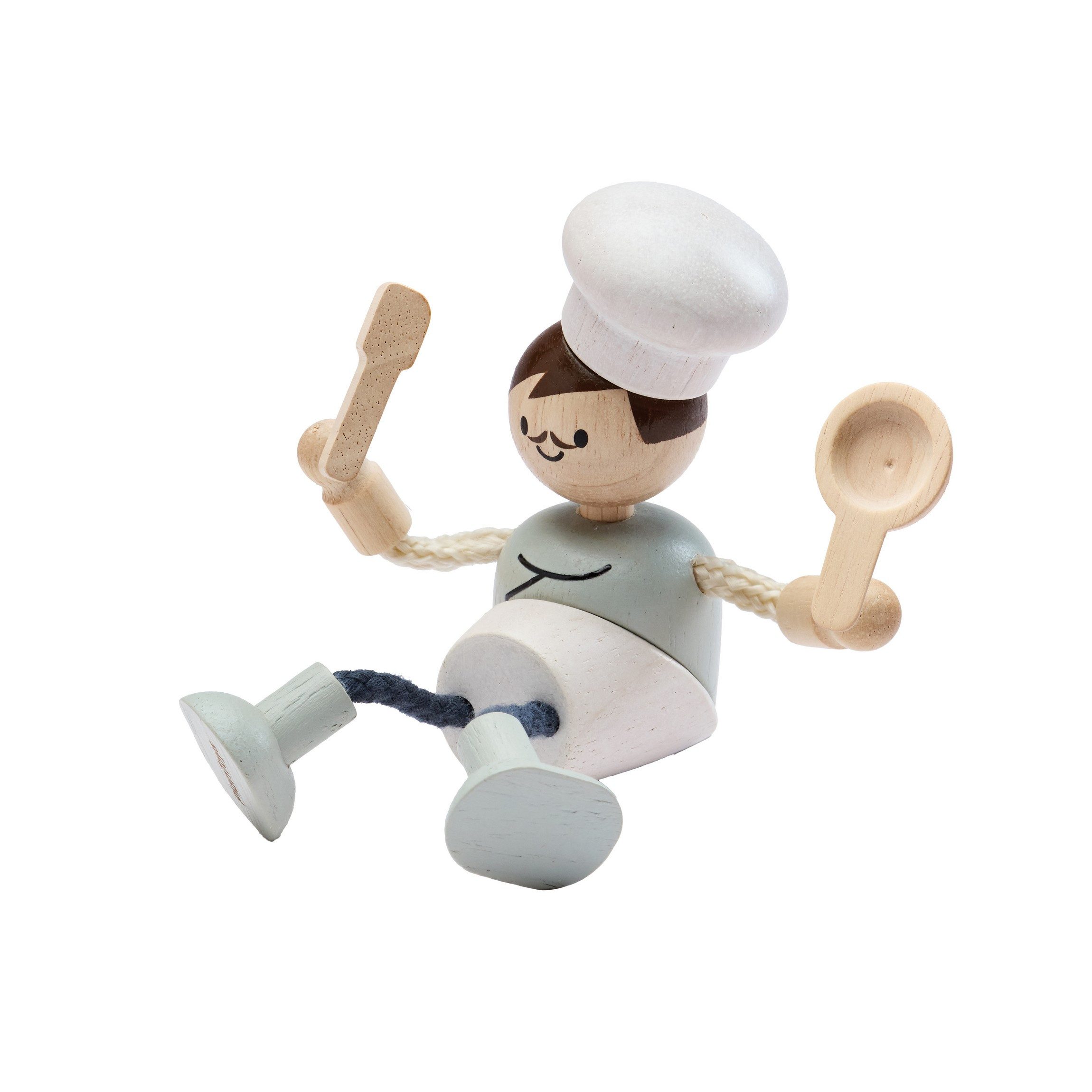 Plantoys Biegepuppe PlanToys- Koch-Puppe Biegepuppe Puppenhaus 18,8x7,5x9,5 cm - 3y+