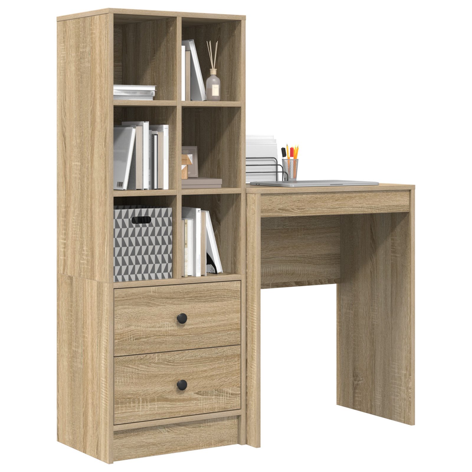 vidaXL Sideboard Schreibtisch mit Stauraum Sonoma günstig online kaufen