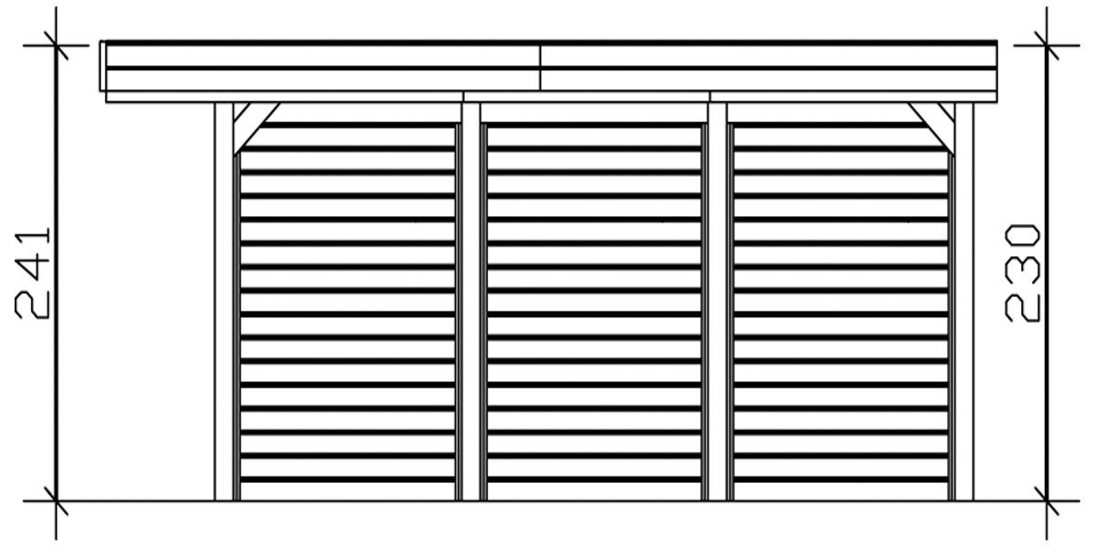 Skanholz Einzelcarport Friesland cm mit Einfahrtshöhe, (Set), Seiten- Rückwänden und cm, BxT: 210 1, 314x555