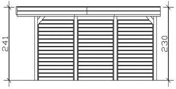 Skanholz Einzelcarport Friesland 1, BxT: 314x555 cm, 210 cm Einfahrtshöhe, (Set), mit Seiten- und Rückwänden