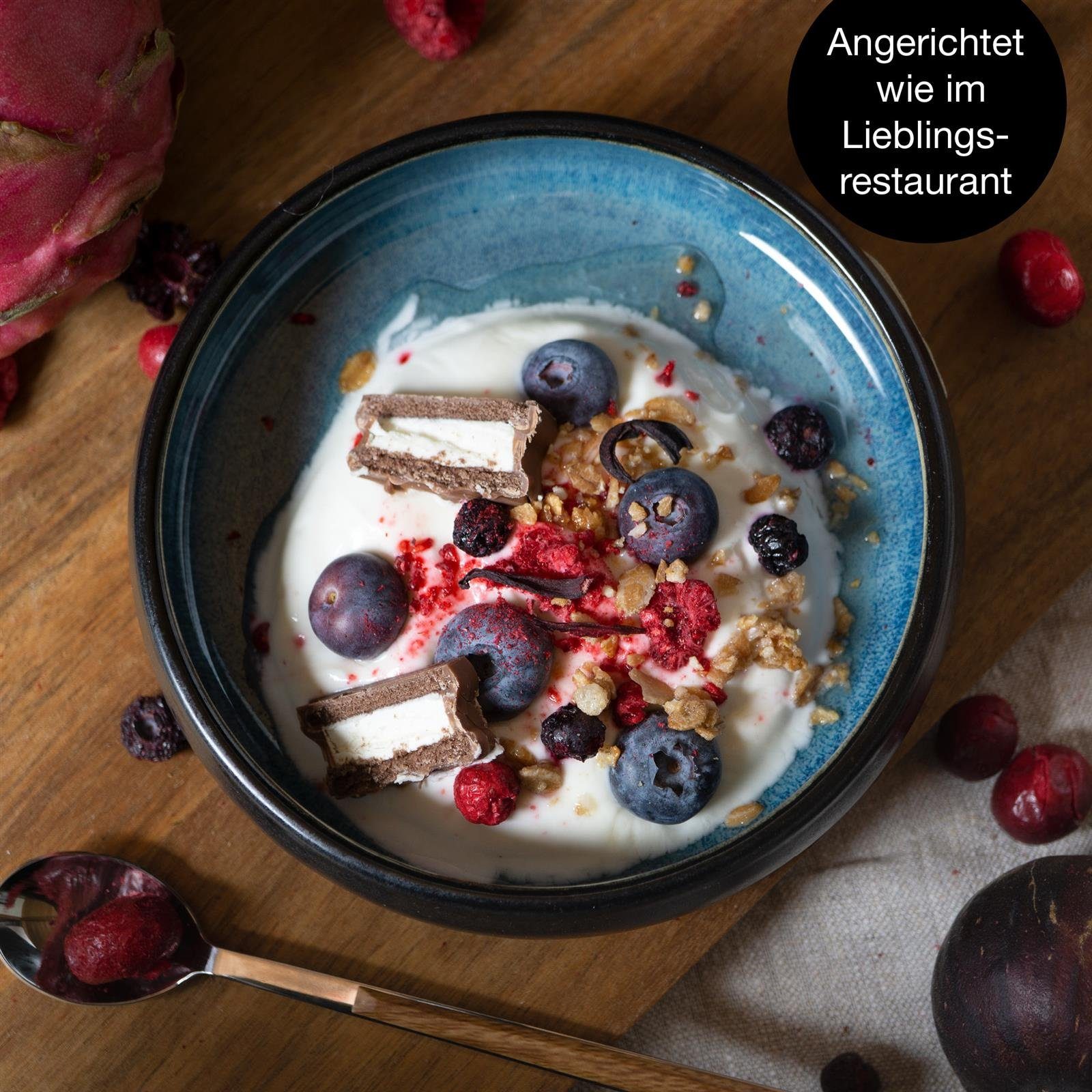 Set), Steinzeug, Schälchen Blau, Steinzeug Dessert (4er Dip Moritz aus & Dip Moritz Dessertschale für Schalen