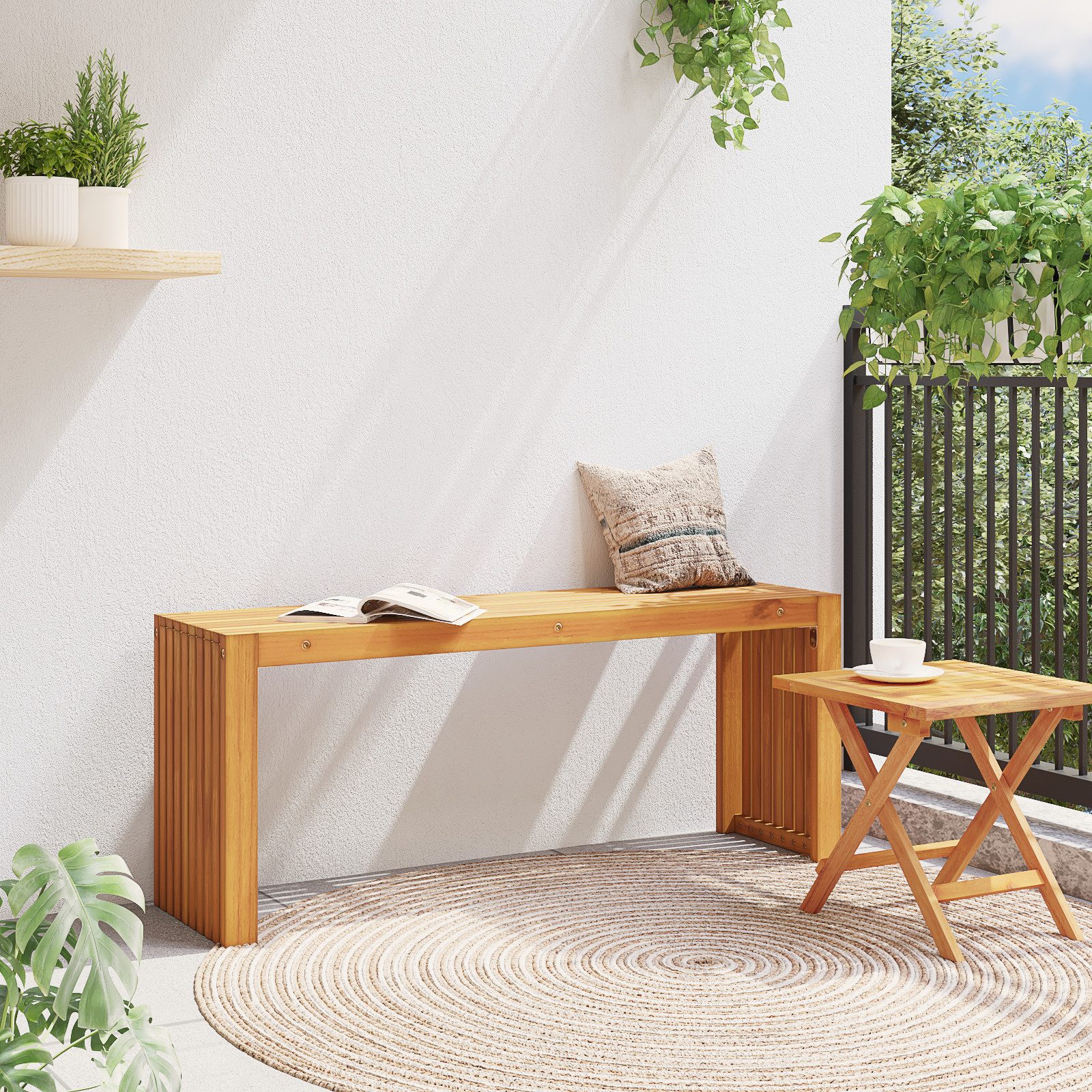 vidaXL Gartenbank Gartenbank mit geschlitztem Design günstig online kaufen