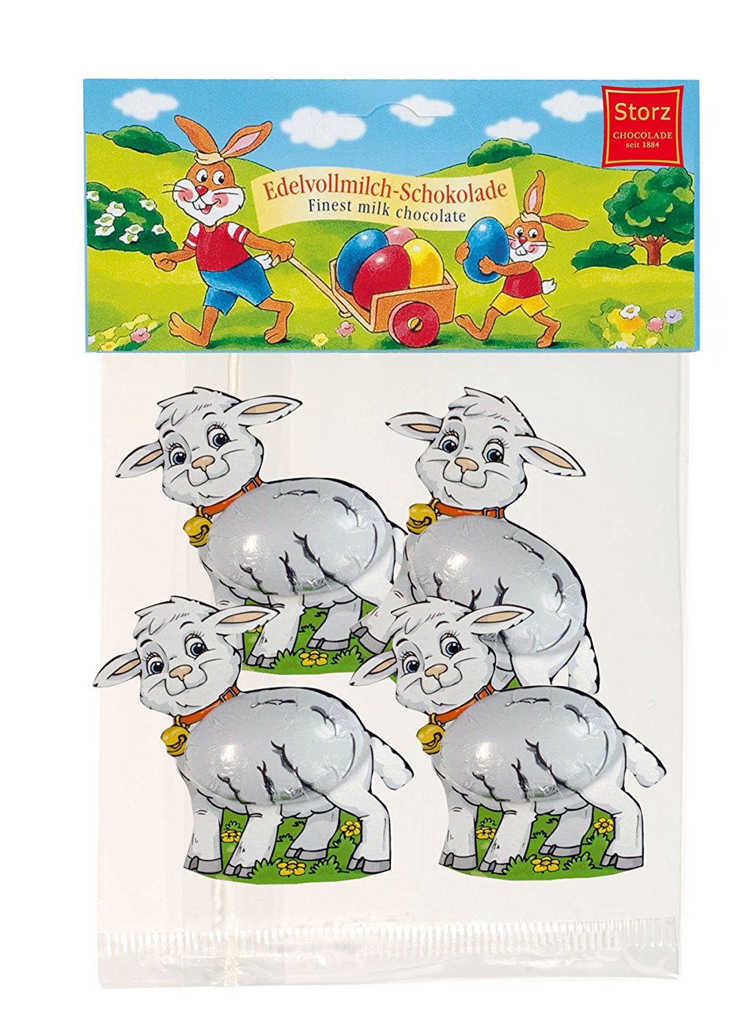Storz Schokolade, Storz Mini Lämmchen massiv Edelvollmilch Schokolade Oster Figuren 50g