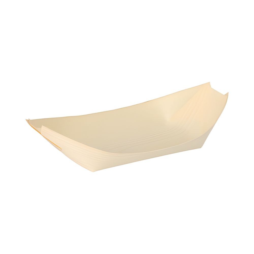 PAPSTAR Einwegschale Fingerfood - Schalen, Holz pure 21,5 cm x 10 cm Schiffchen 50 Stk, Holz