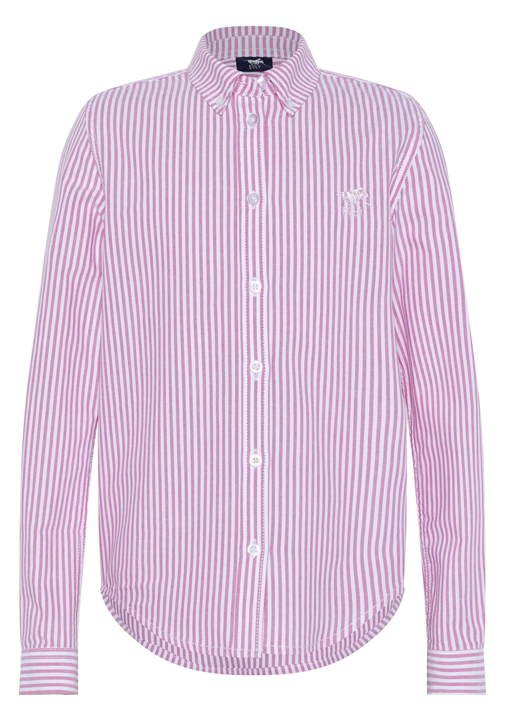 Polo Sylt Hemdbluse mit Streifenmuster 2910 Pink/White
