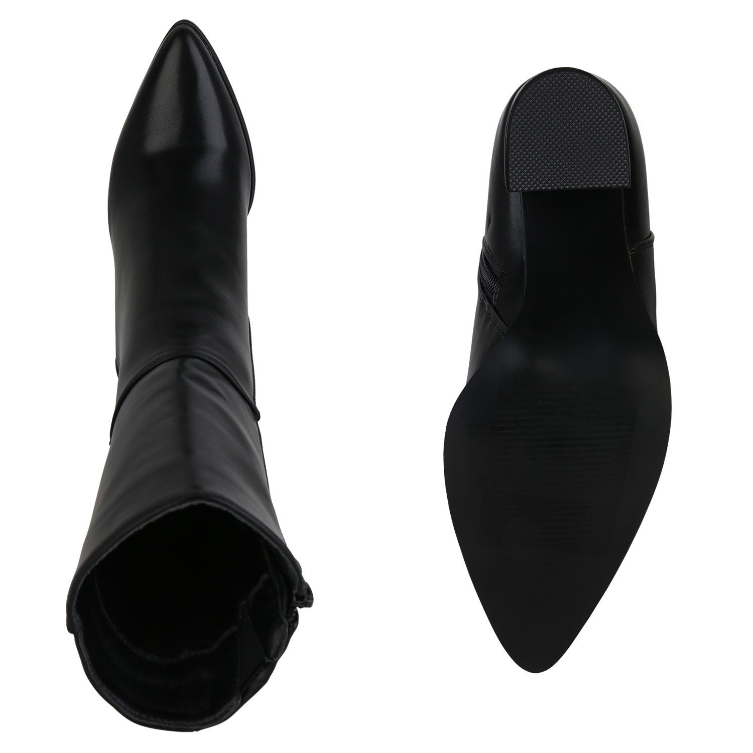 VAN HILL 840745 Stiefelette Damen Klassische Stiefeletten Spitze Basic Absatz-