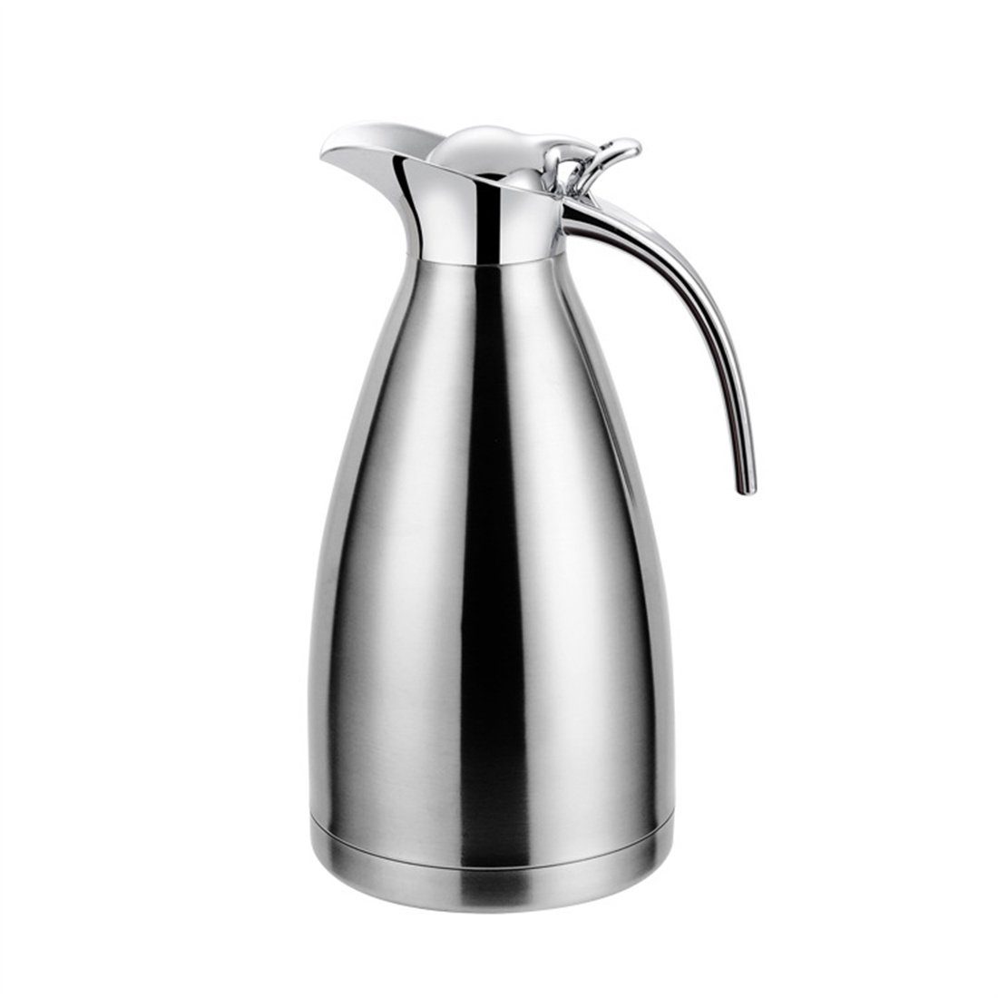 DÖRÖY Isolierkanne Isolierter Edelstahl-Wasserkocher, Heißwasserkocher, 2.0L Kaffeekanne Silber