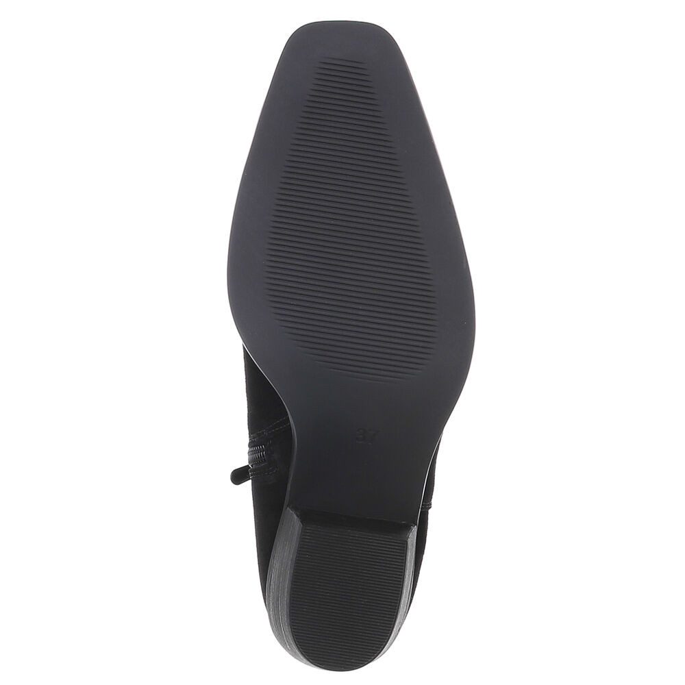 Ital-Design Elegante Leder-Stiefeletten für Damen - Komfort und Stil Westernstiefelette (90482653) Blockabsatz Stiefeletten in Schwarz