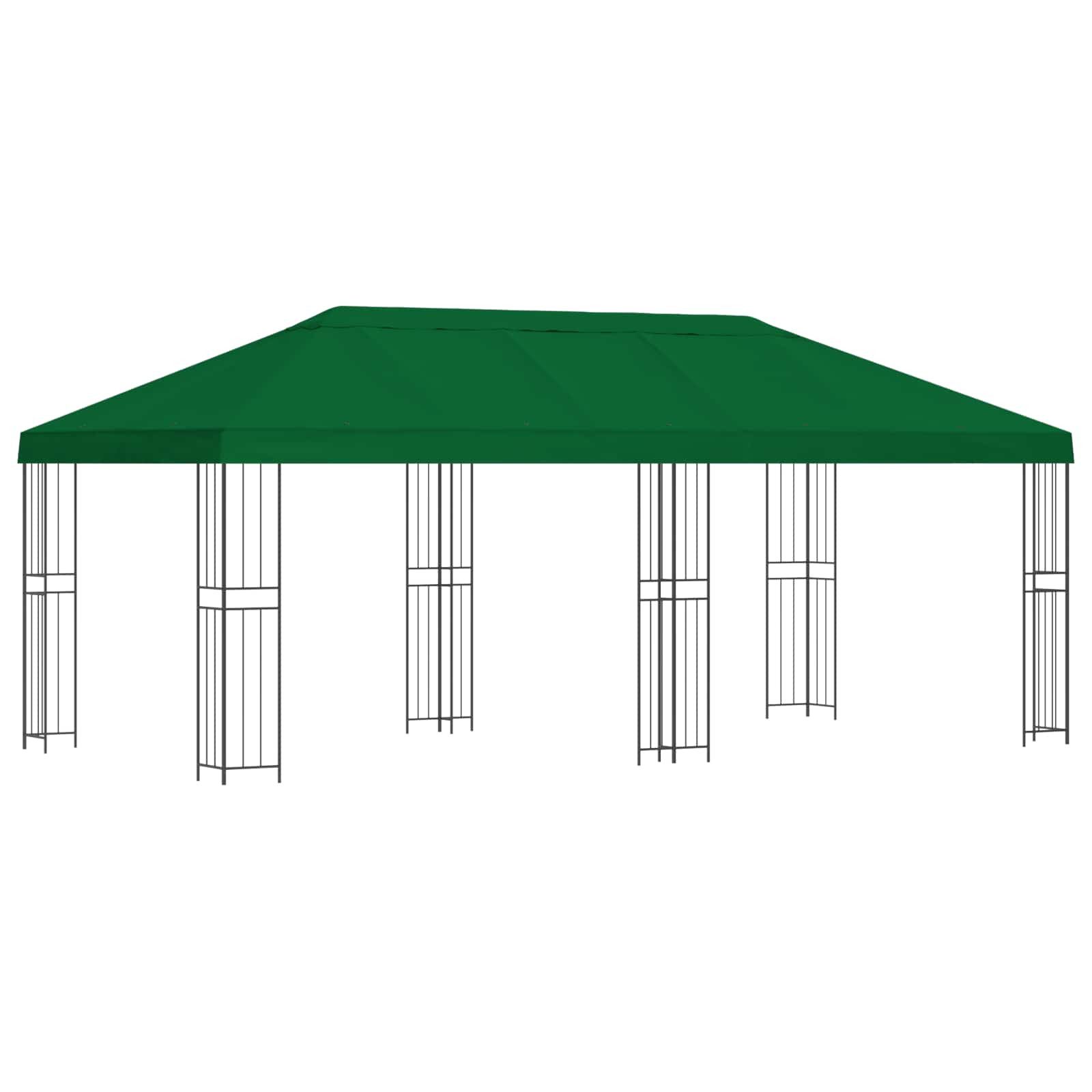 vidaXL Partyzelt Pavillon mit Seitenwänden 6 x 3 m Grün Polyester und Stahl 190