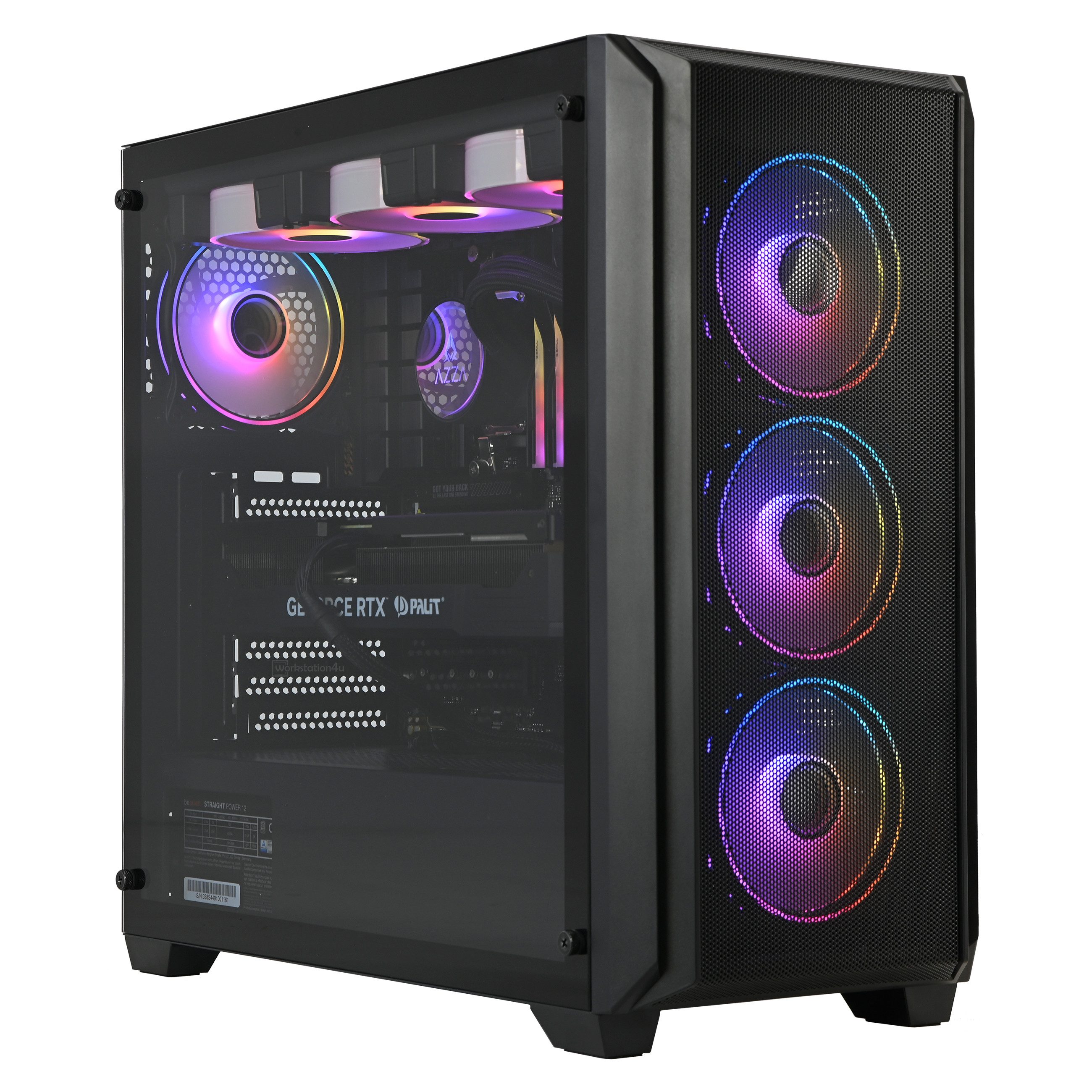 Workstation4u EATX RGB Mesh Tower Gaming-PC (AMD Ryzen 7 5700X3D, RTX 5060 8GB, 16 GB RAM, 250 GB SSD, Luftkühlung)