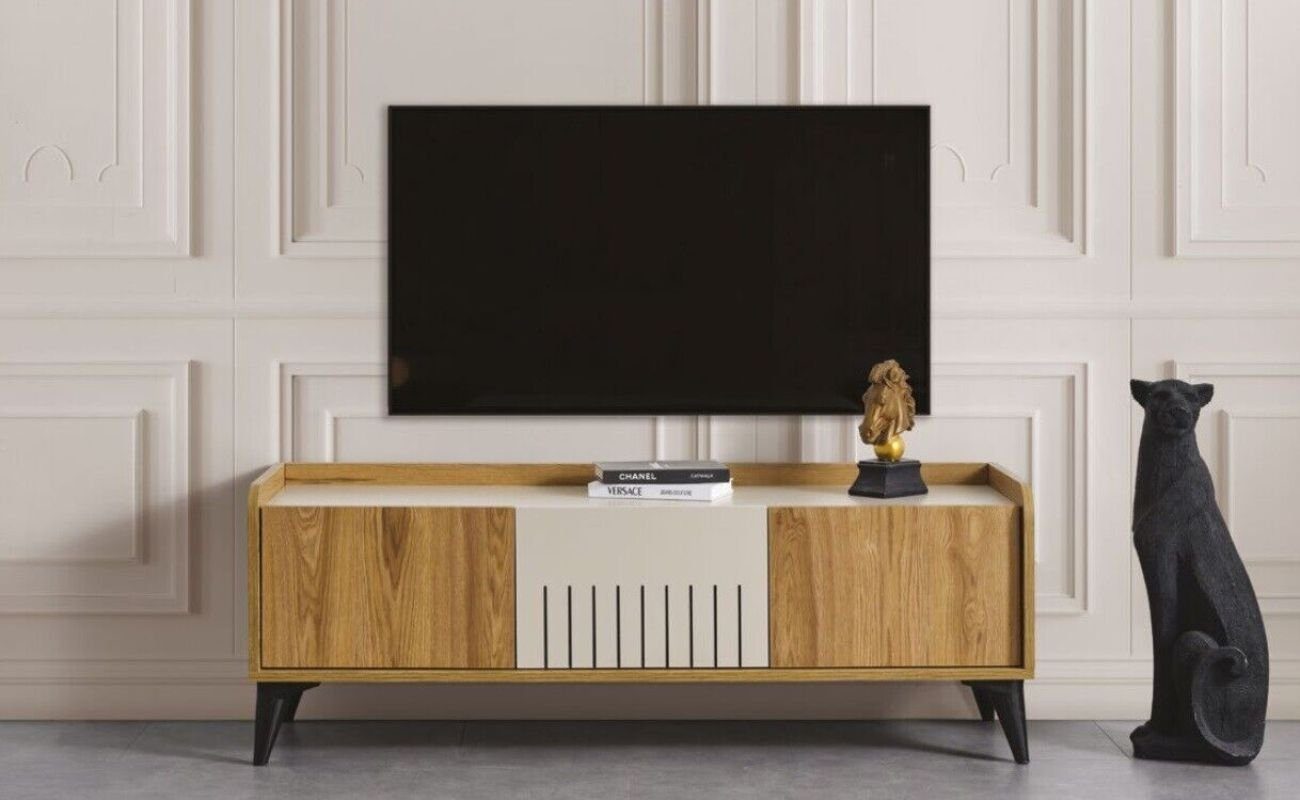 TV Lowboard), im luxuriös 1x Made JVmoebel Ständer Europa Wohnzimmer in (1 holz Ständer nur Neu TV Lowboard Möbel St., Elegant