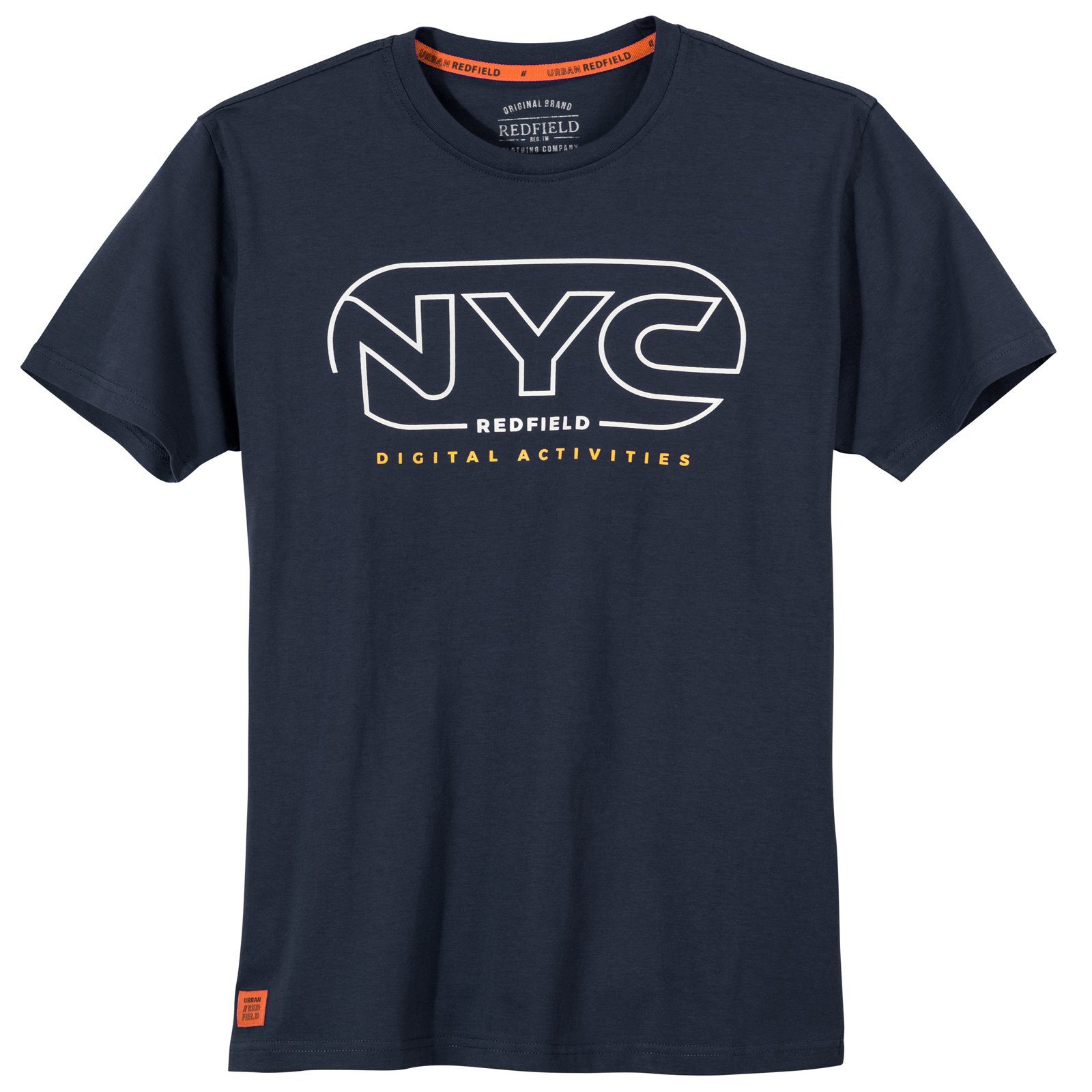 redfield Rundhalsshirt Große Größen Herren Redfield T-Shirt NYC navy