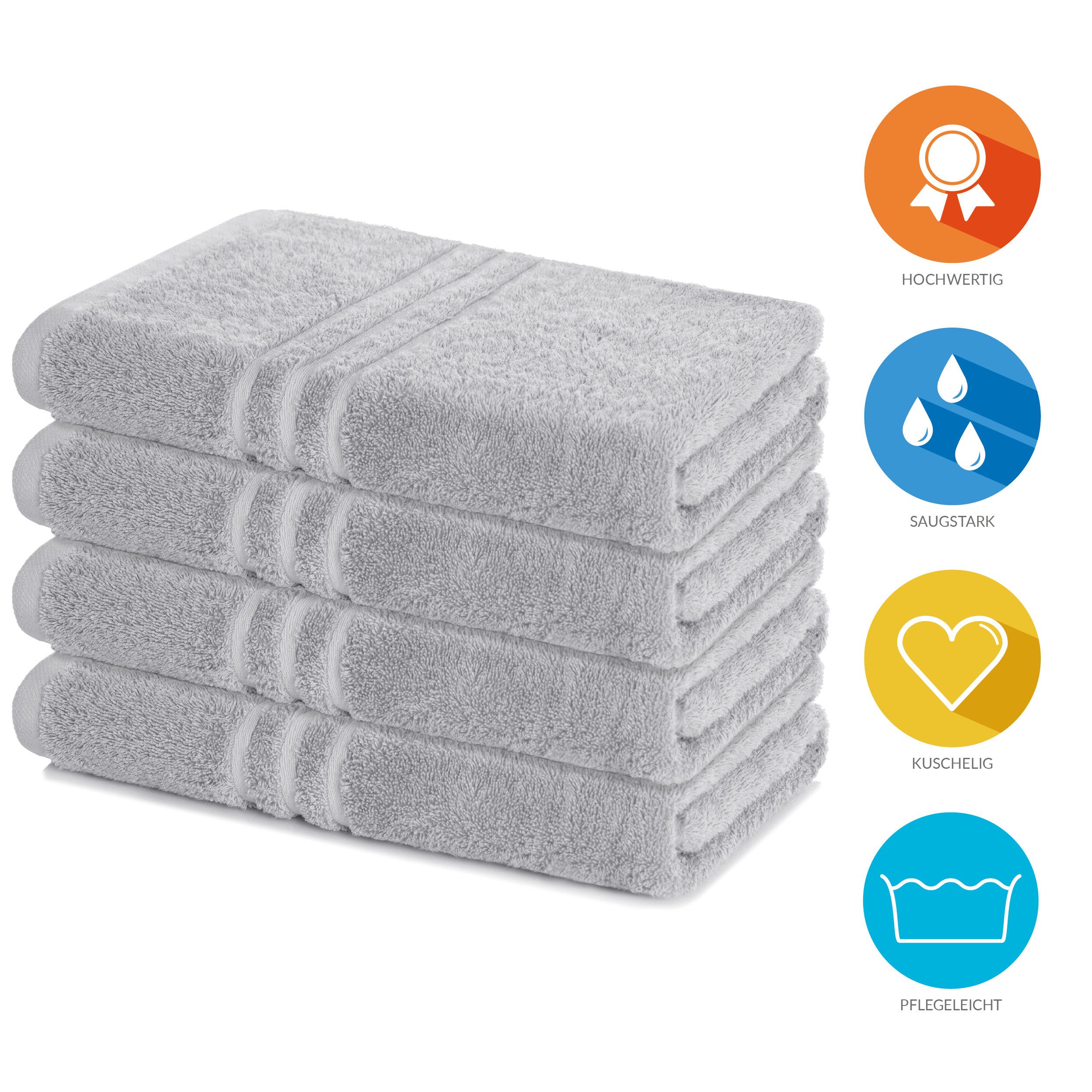 Lavea Duschtücher 4er Set Duschtuch 70 x 140 cm, Elena Frottee Handtücher, (Set, 4-St), Dusch-Handtuch, 500 g/m² Frottier, weich & saugstark, pflegeleicht – Bild 2 von 5