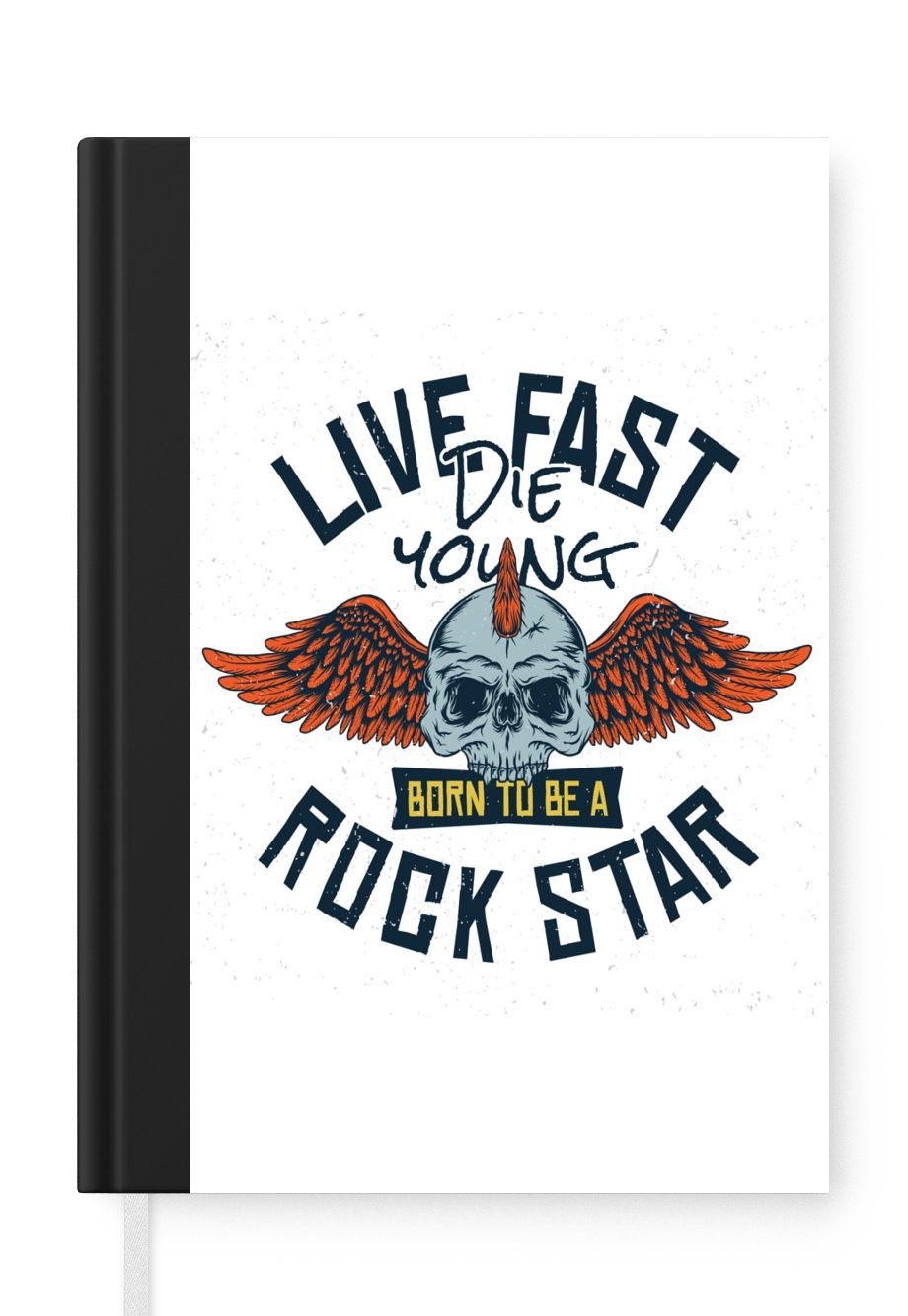 MuchoWow Notizbuch Vintage - Sprichwörter - Zitate - 'Live fast die young, born to be a, Journal, Merkzettel, Tagebuch, Notizheft, A5, 98 Seiten, Haushaltsbuch | Notizbücher