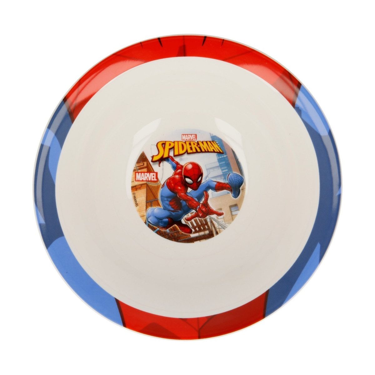 Spiderman Kindergeschirr-Set Snack Set 3 teilig aus Keramik mit Teller Schale und Tasse Geschenkbox (3-tlg), 1 Personen, Keramik, 3-Teilig – Bild 4 von 5