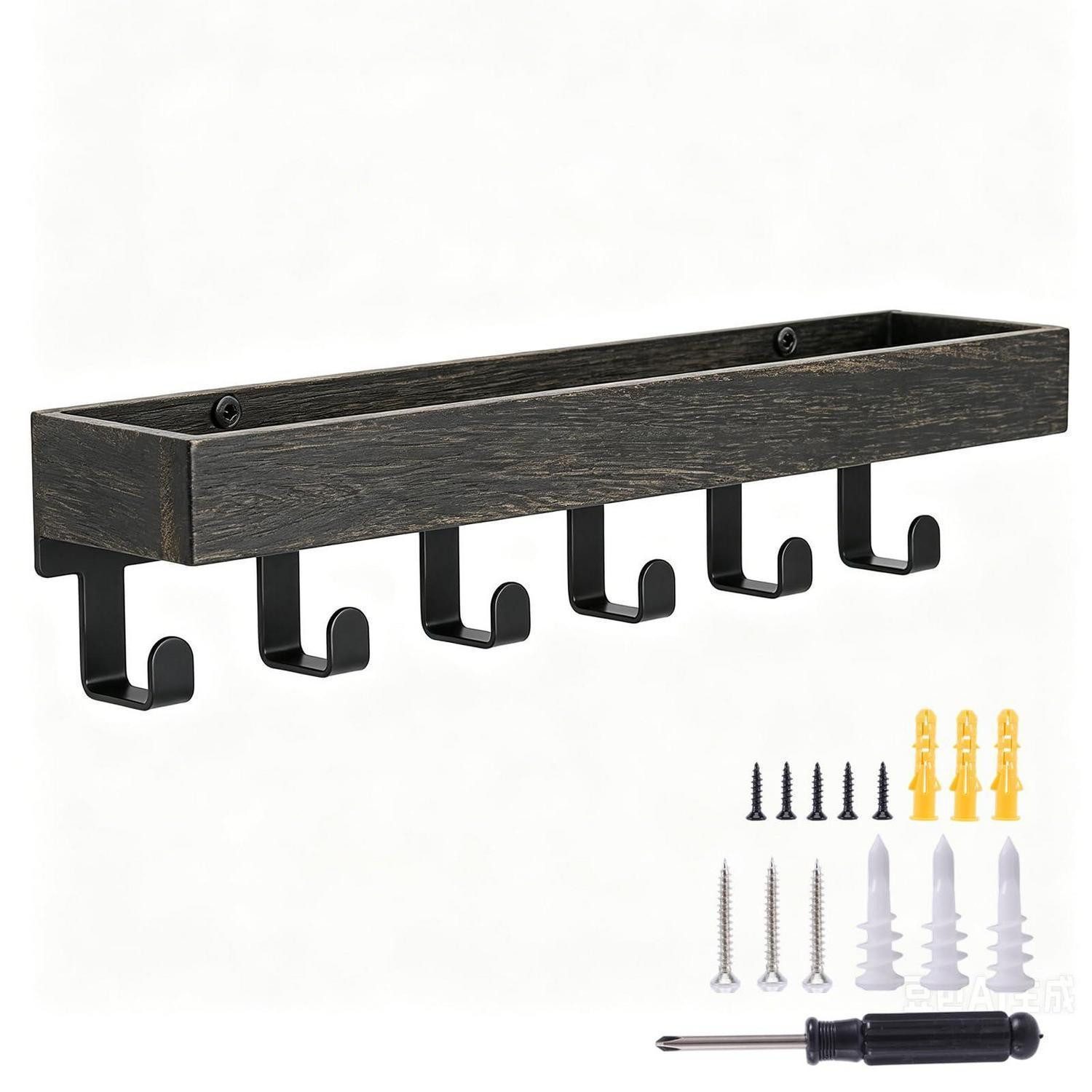 LuxusKollektion Schlüsselbrett Schlüsselhalter mit Ablage Anthrazit, (1 St)