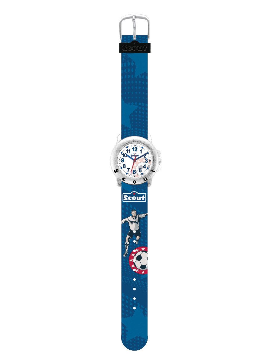 Scout Quarzuhr Scout 280393018 Jungen-Lernuhr Fussball Blau Analog Quarz Kunstleder-A