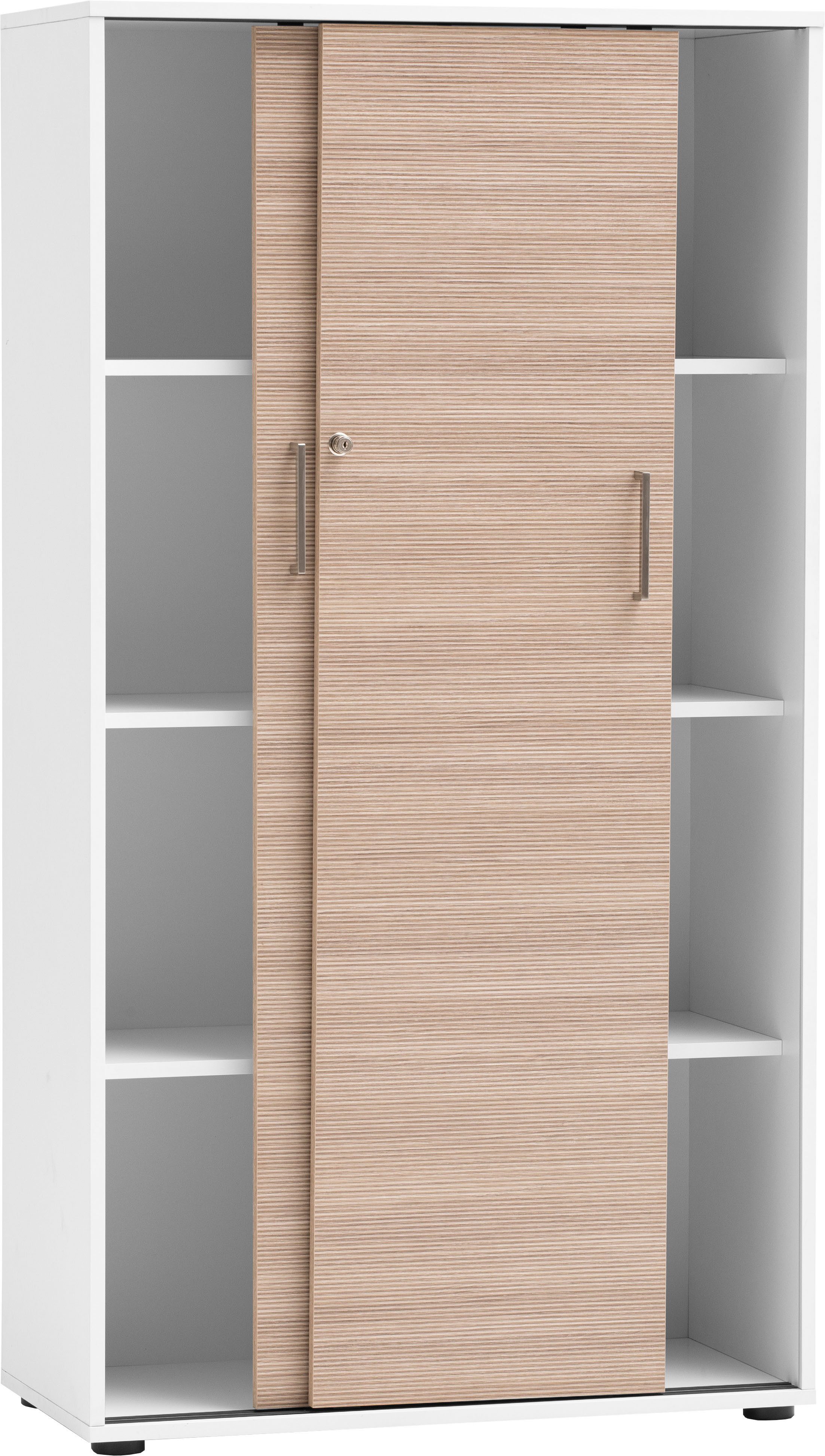 Schildmeyer Schiebetürenschrank METZ, Aktenschrank abschließbar, Höhe 150 cm, MADE IN GERMANY (1-St) Fronten in Canello, MADE IN GERMANY