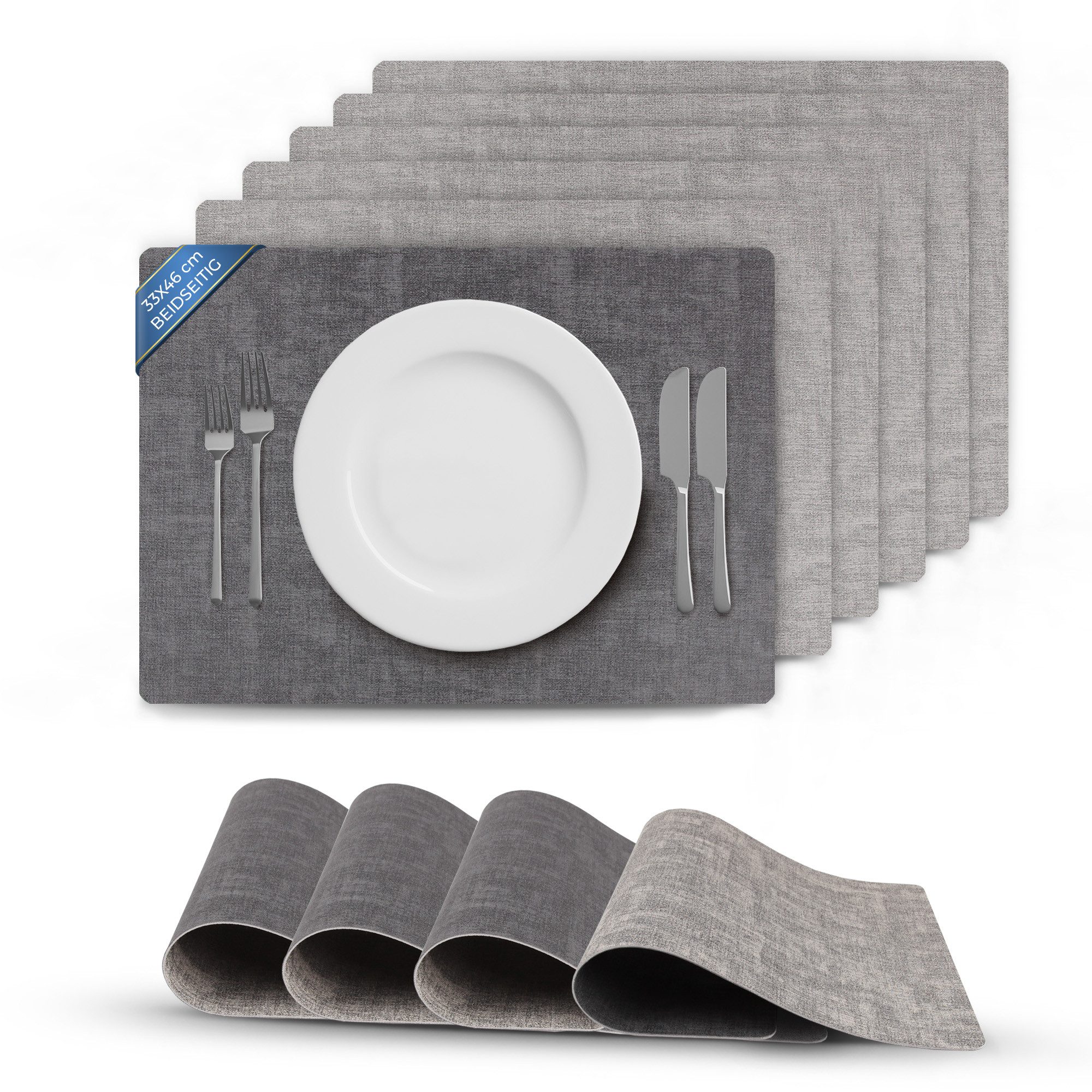Bestlivings Platzset Kunstleder Uni/Struktur, (6-St), Tischset, abwischbare günstig online kaufen