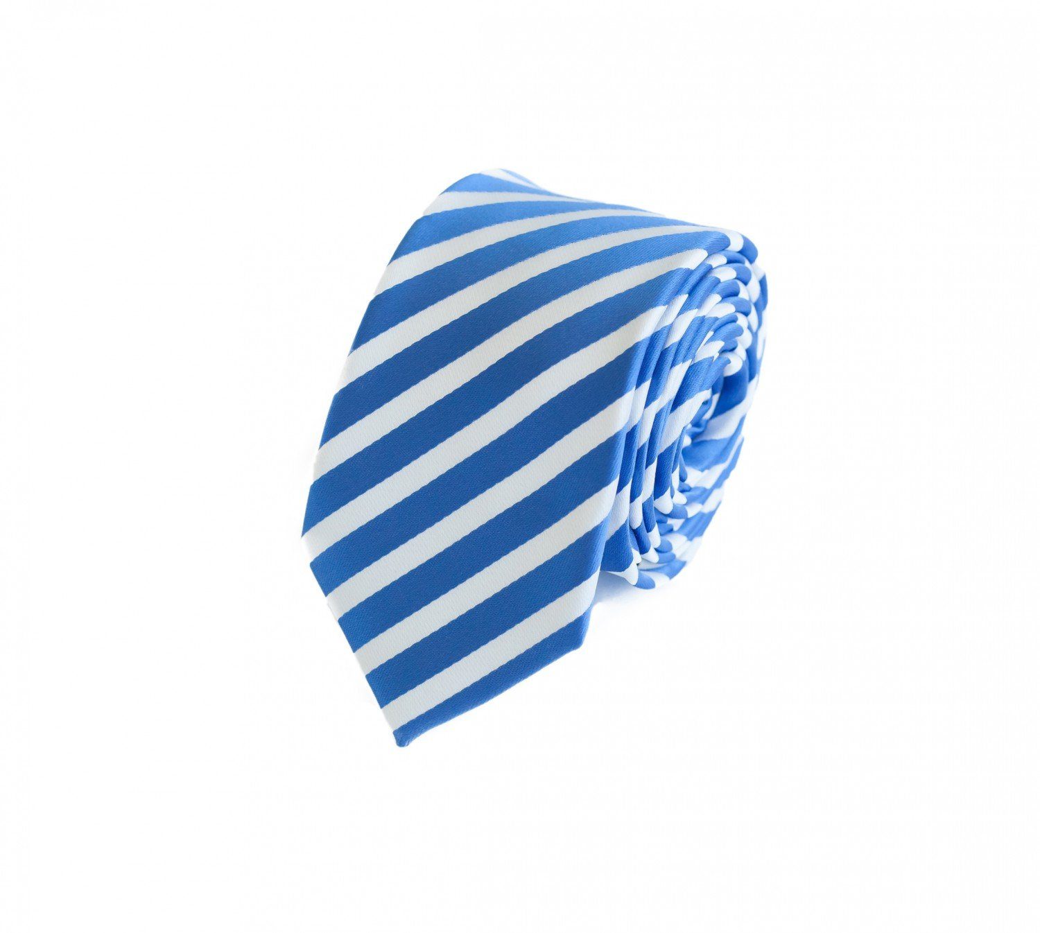 Schlips Breite Box, Schmal Gestreifte in Farini Krawatte (6cm), 6cm Blau/Weiß - Krawatten Weiße Blau (ohne Gestreift) Fabio Herren